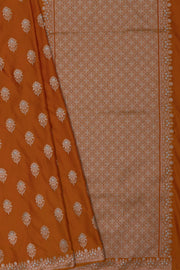 Royal Mustard Katan Silk Banarasi Saree with Dual Zari Border