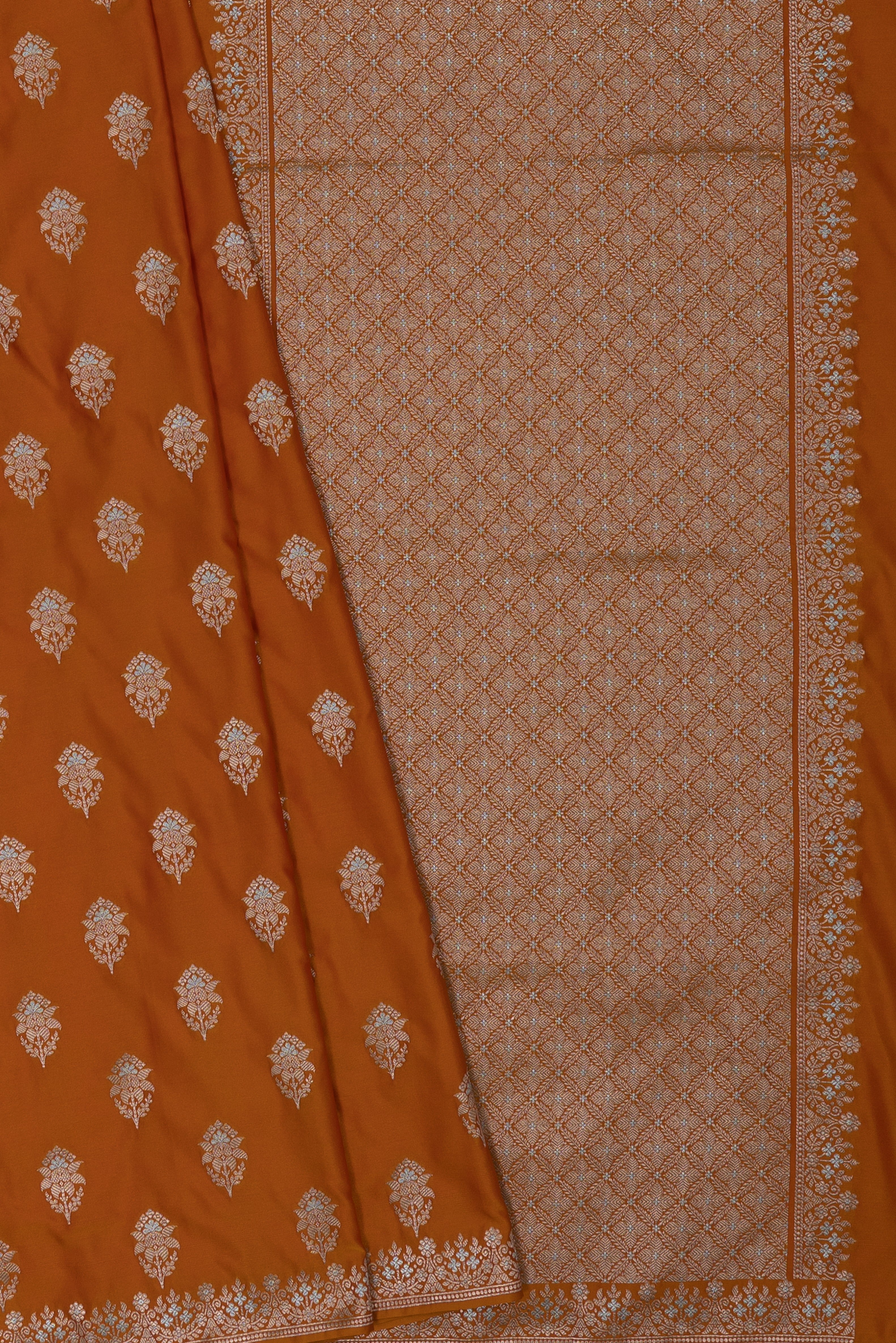 Royal Mustard Katan Silk Banarasi Saree with Dual Zari Border