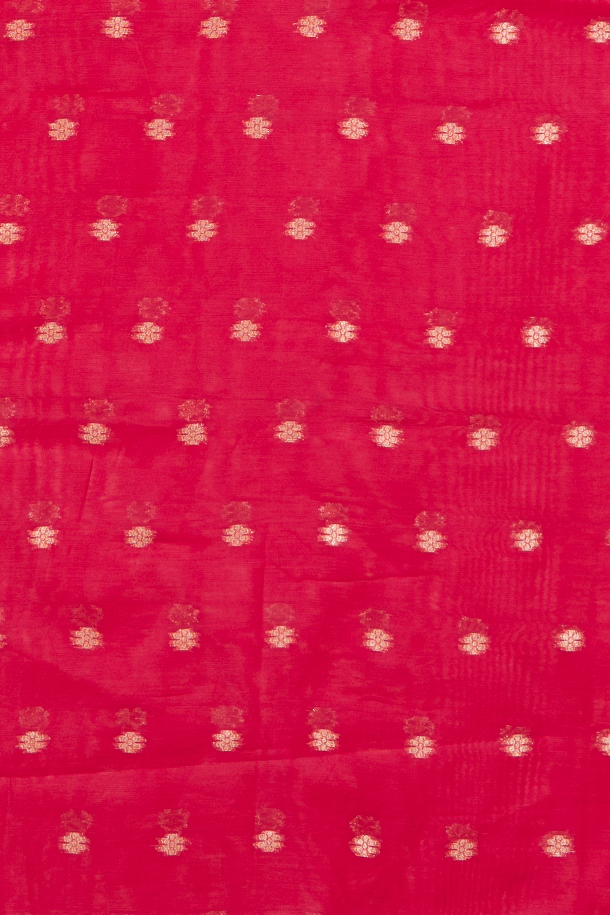 Ruby Red Jamdhani Cotton Paithani Saree with Resham stripes, Zari butti and Sequins work