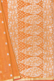Haldi Yellow Jamdhani Cotton Paithani Saree with Resham stripes, Zari butti and Sequins work
