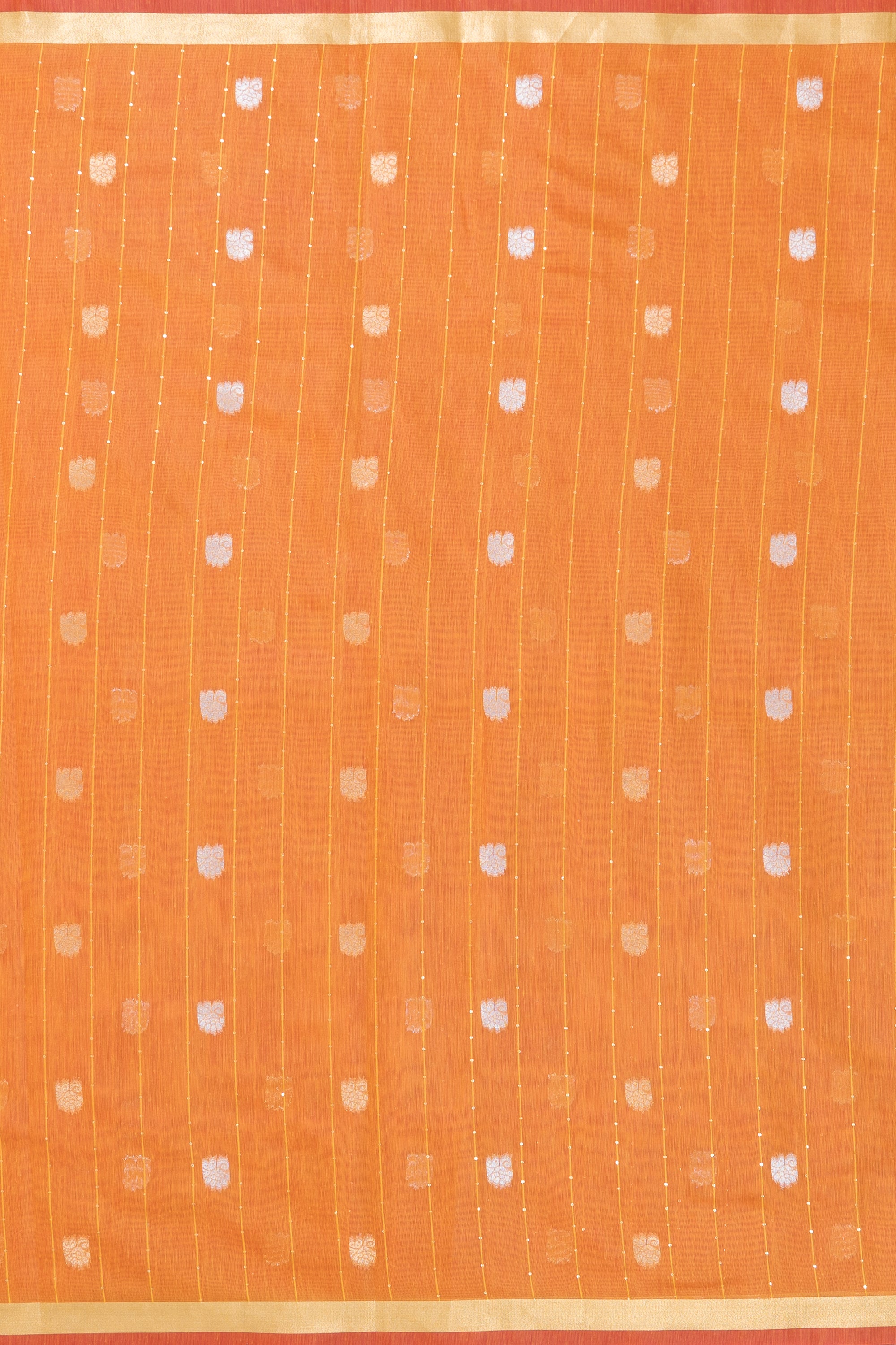 Haldi Yellow Jamdhani Cotton Paithani Saree with Resham stripes, Zari butti and Sequins work