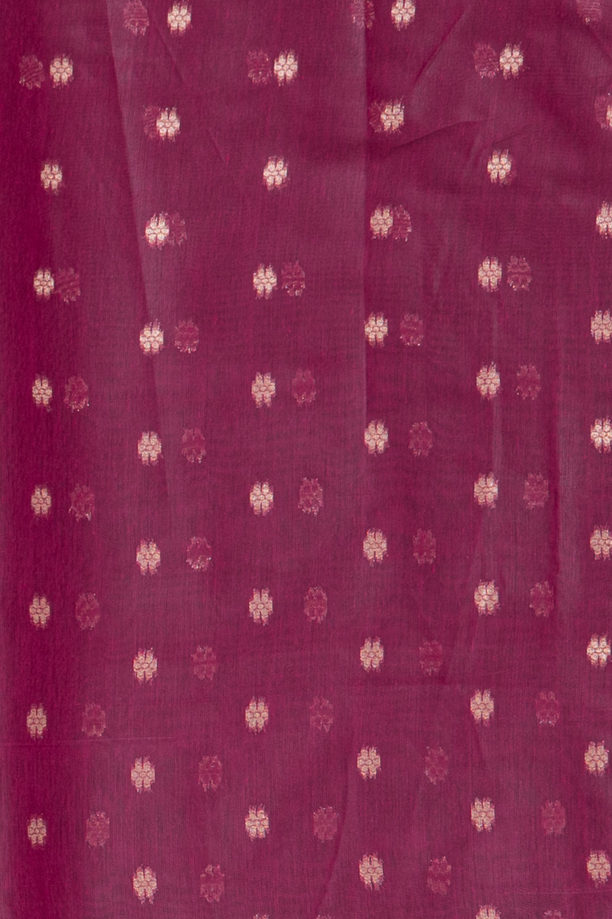 Cherry Red Jamdhani Cotton Paithani Saree with Resham stripes, Zari butti and Sequins work