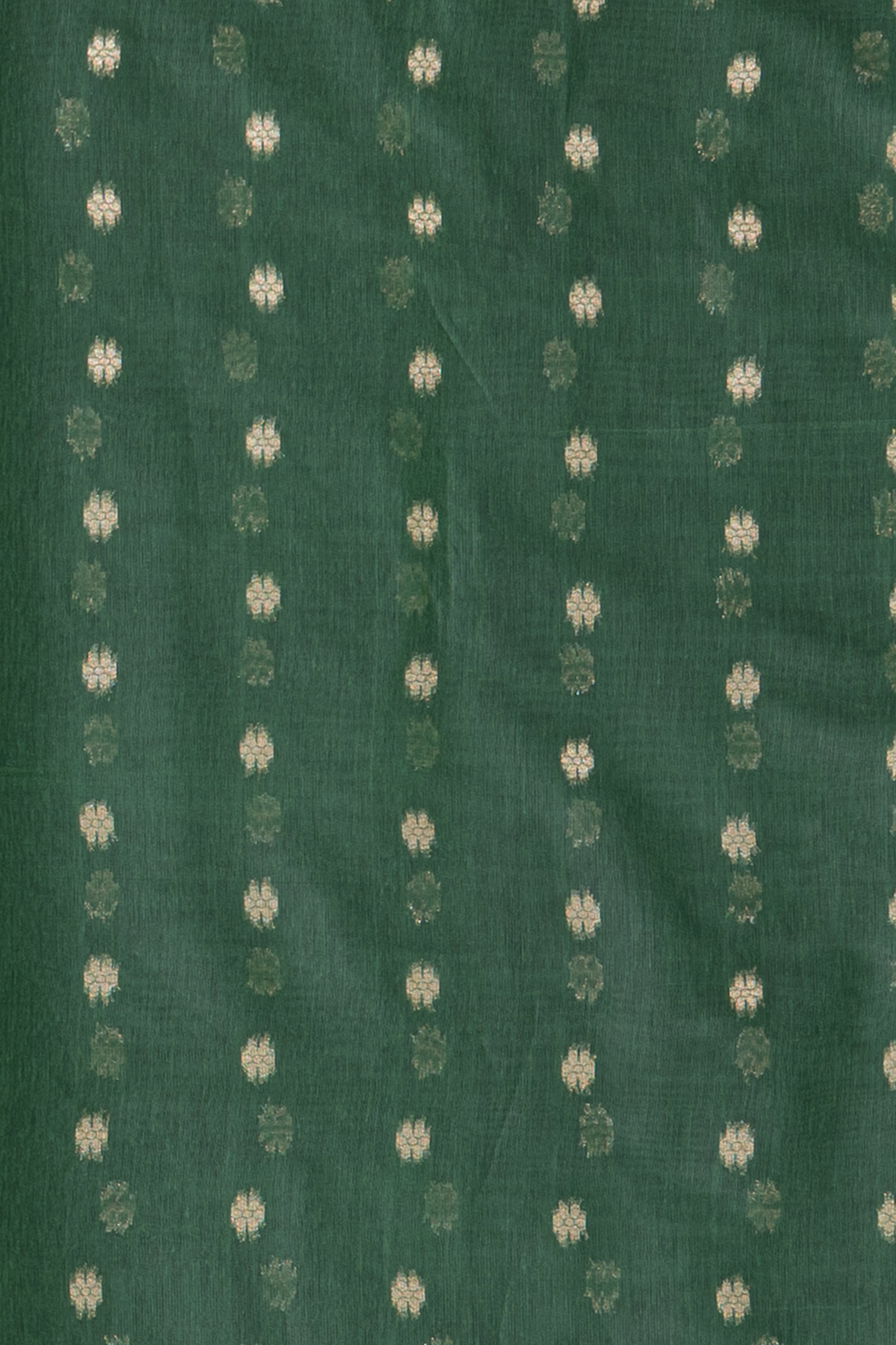 Emerald Green Jamdhani Cotton Paithani Saree with Resham stripes, Zari butti and Sequins work