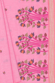 Baby Pink Cotton Saree with Padma Pallu and Resham threadwork butti