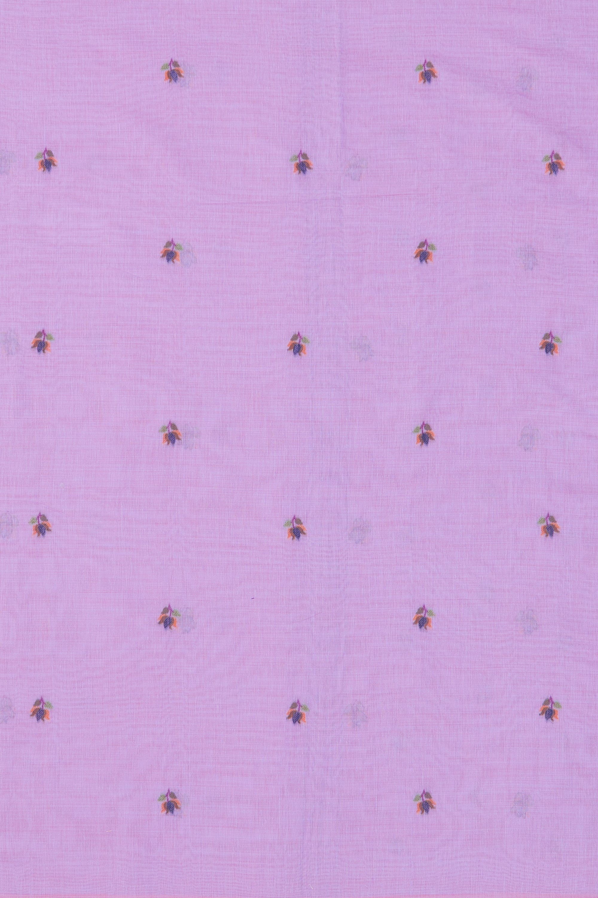 Lavender Cotton Saree with Padma Pallu and Resham threadwork butti