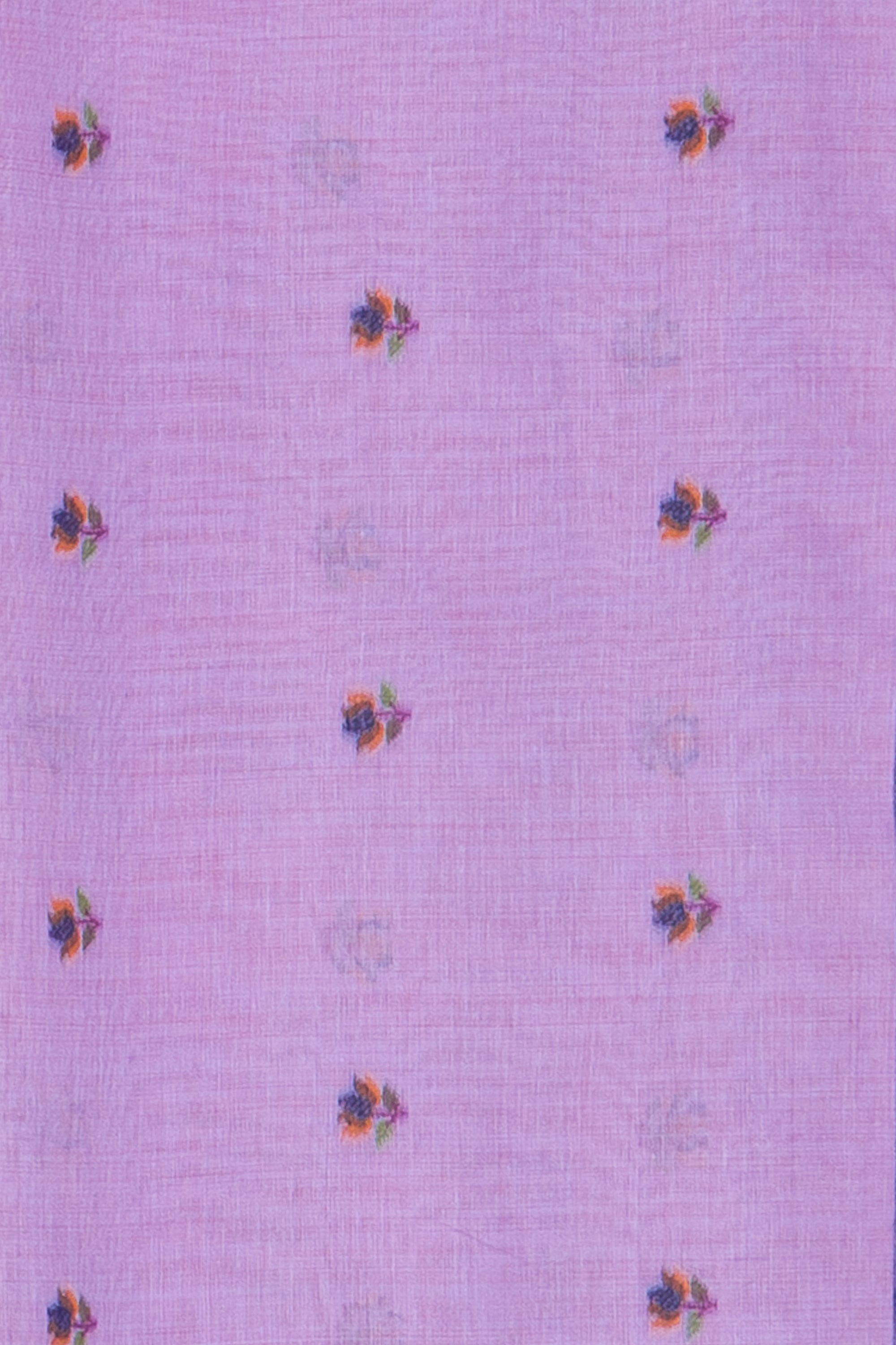 Lavender Cotton Saree with Padma Pallu and Resham threadwork butti