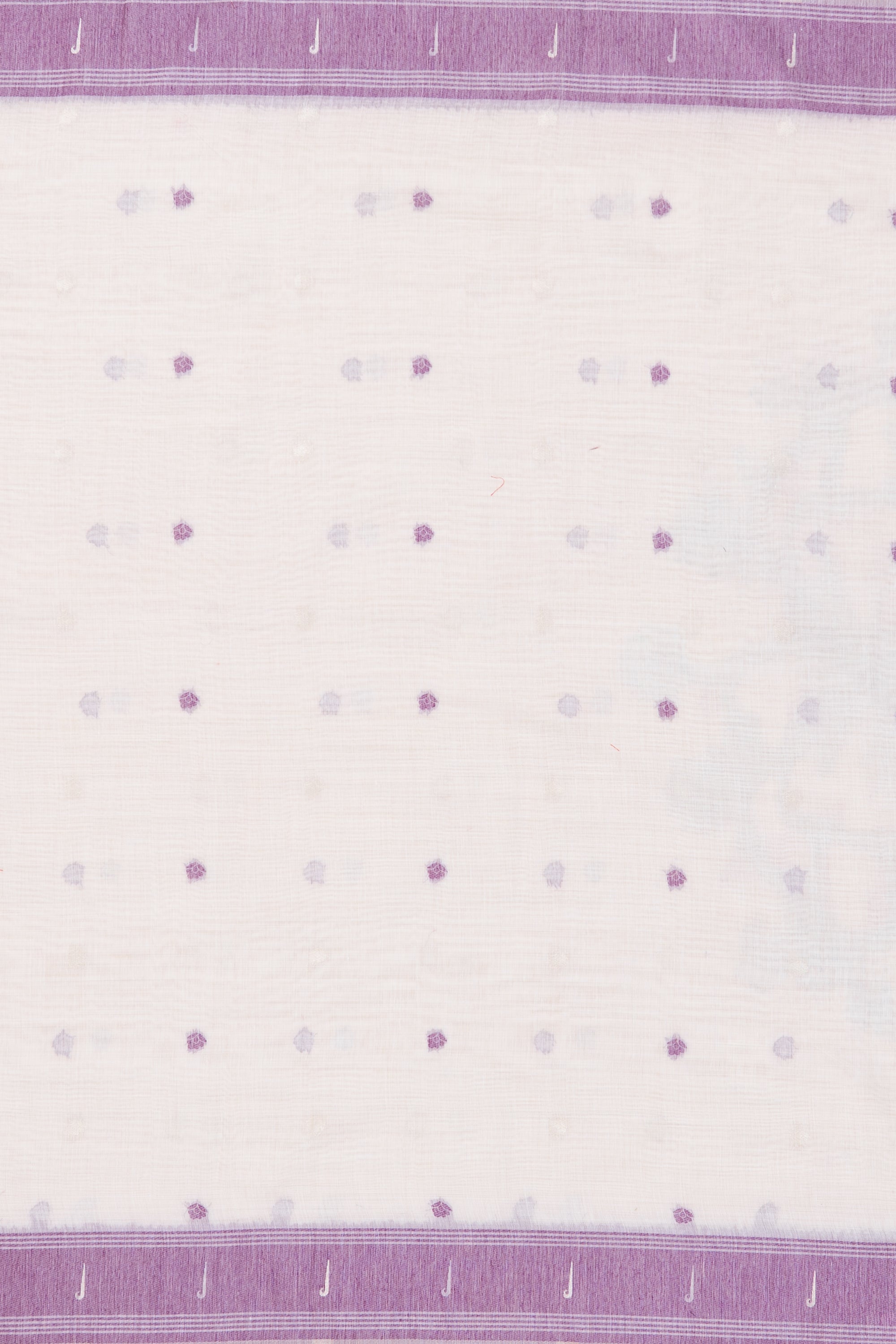 Cream Cotton Paithani Saree with Mṛgataru-Padmāvalī Pallu and contrast Purple Munya border