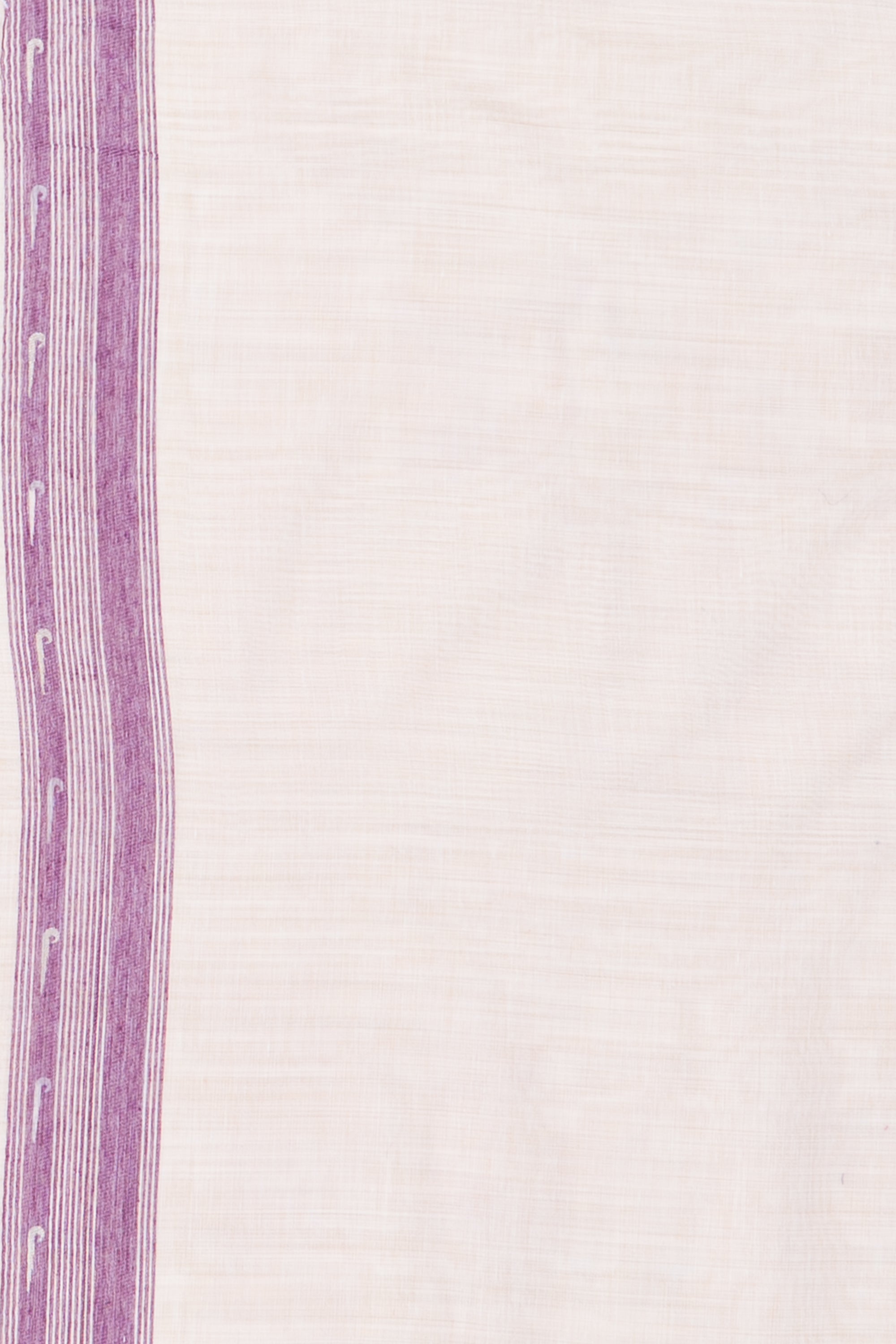 Cream Cotton Paithani Saree with Mṛgataru-Padmāvalī Pallu and contrast Purple Munya border