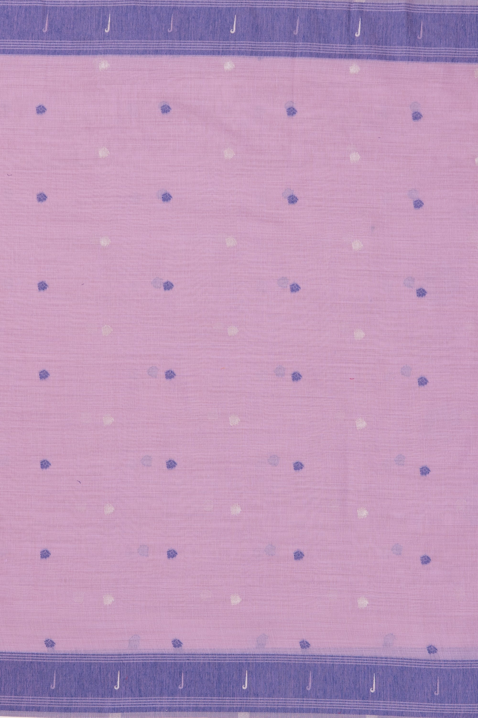 Lavender Cotton Paithani Saree with Mṛgataru-Padmāvalī Pallu and contrast Forest Munya border