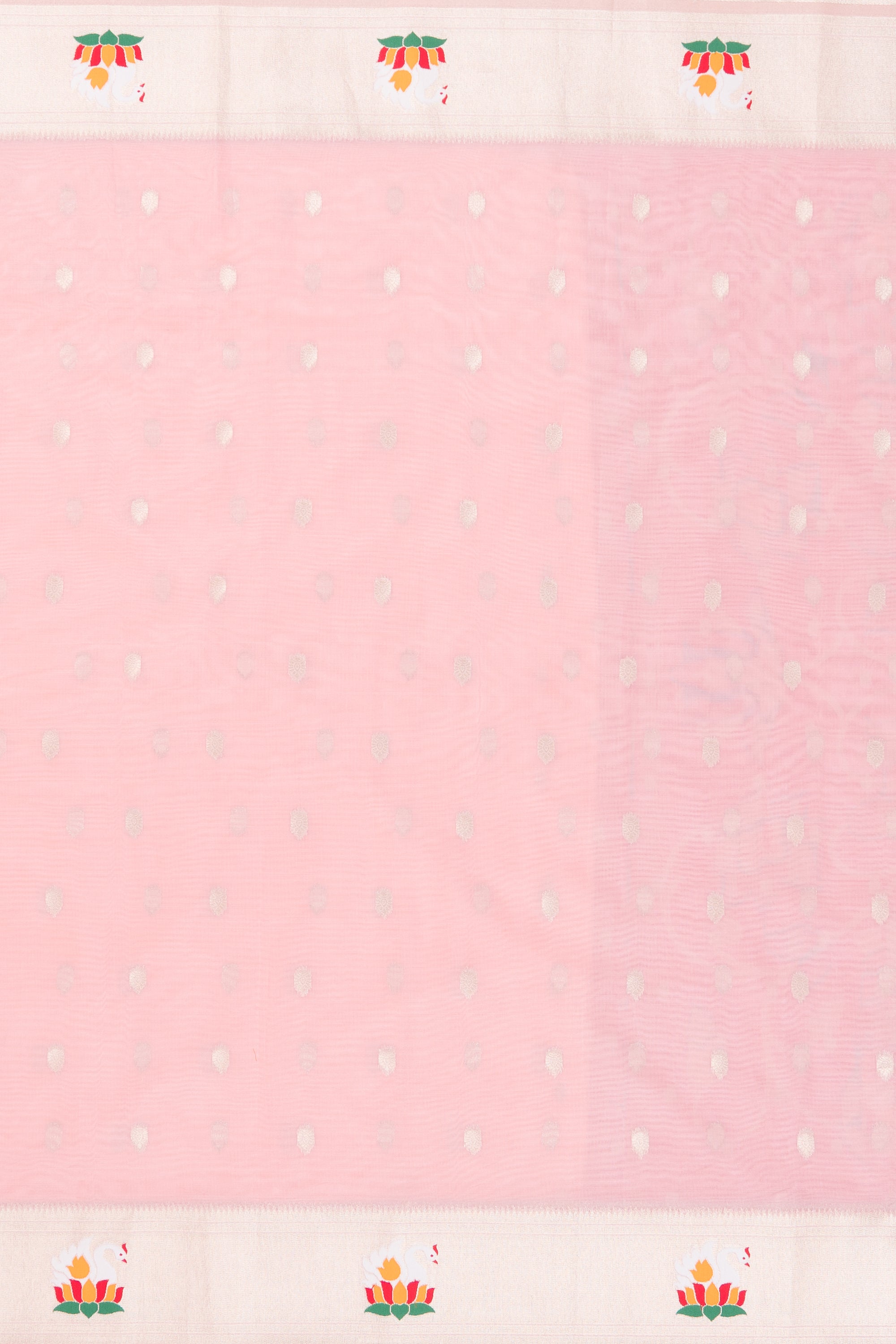 Pastel Pink Tissue Organza Paithani Saree with Hans Pallu and border