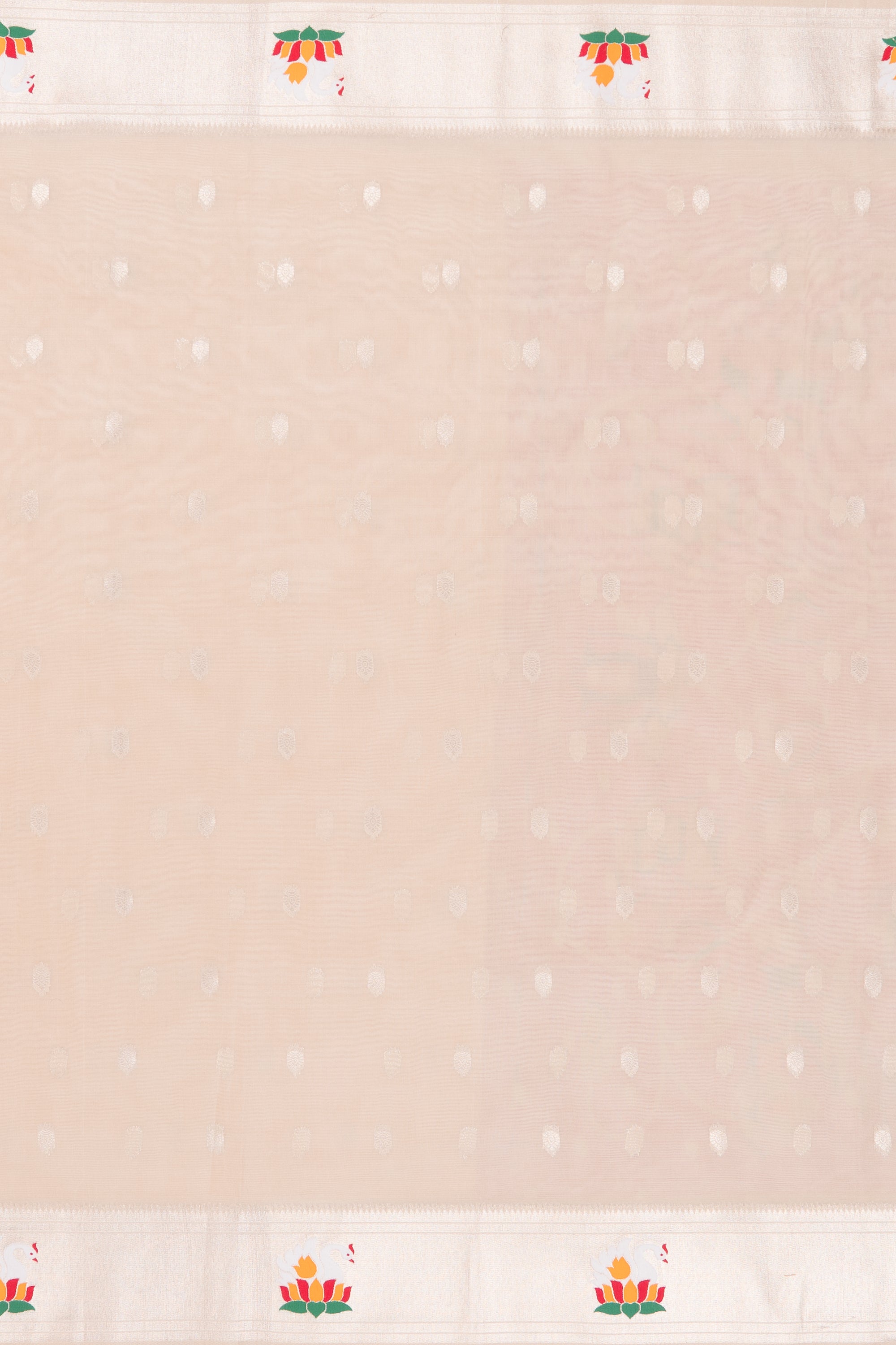 Cream Tissue Organza Paithani Saree with Hans Pallu and border