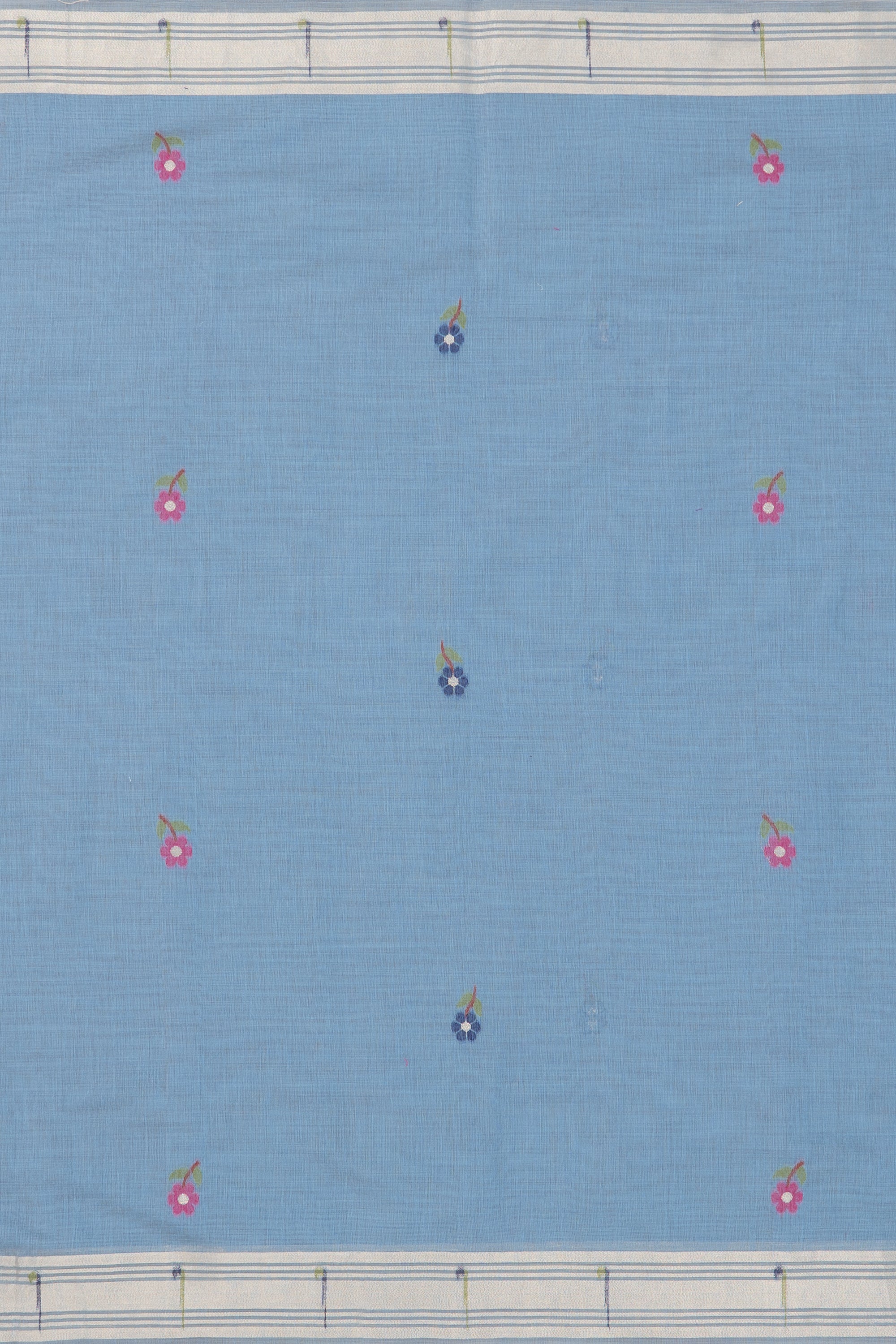 Cloudy Blue Jamdhani Cotton Paithani Saree with Adbhuta Mayūra Pallu