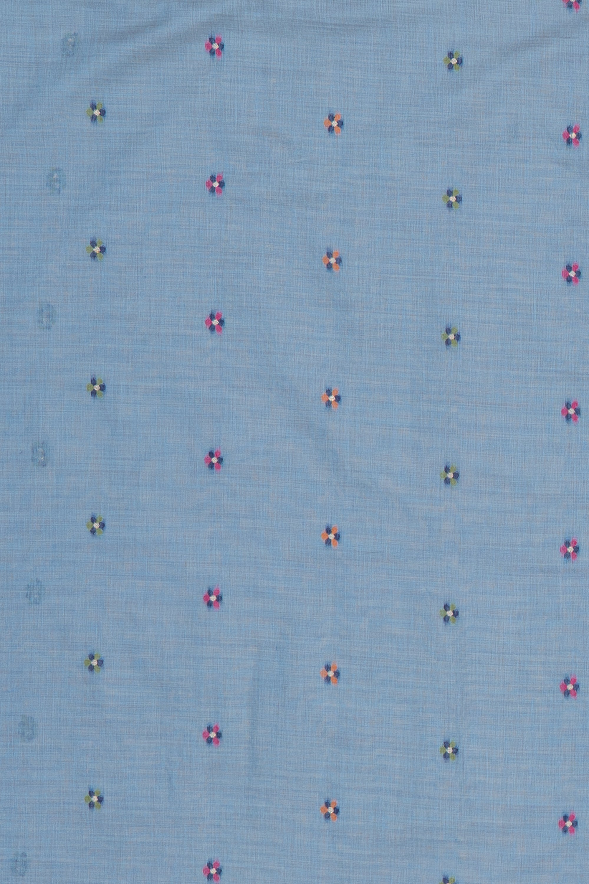 Cloudy Blue Jamdhani Cotton Paithani Saree with Adbhuta Mayūra Pallu