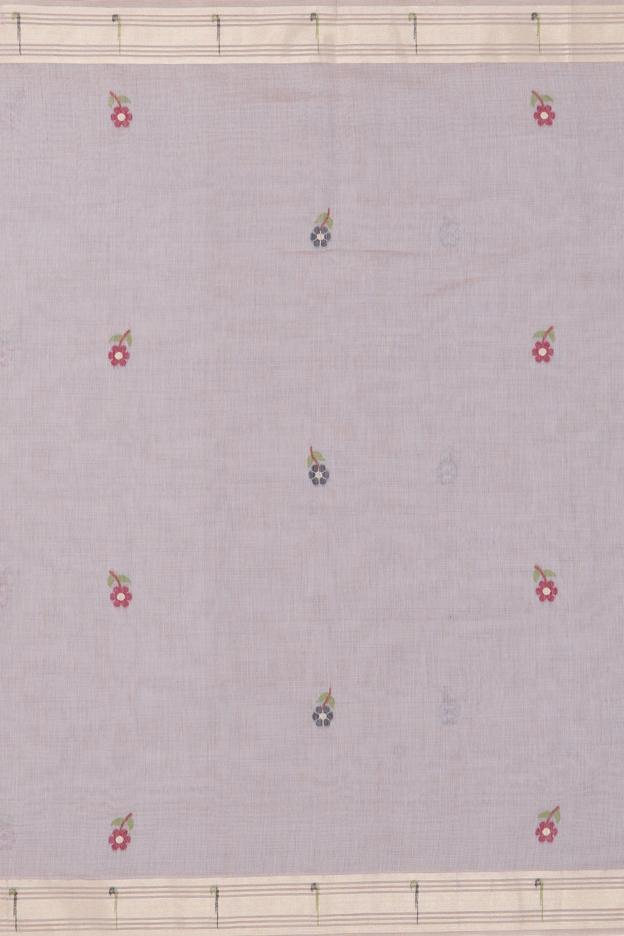 Earthy Grey Jamdhani Cotton Paithani Saree with Adbhuta Mayūra Pallu