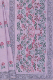 Lavender Cotton Saree with Geometric Mor butti and Geometric Parrot Pallu