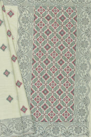 Pastel Green Cotton Saree with Geometric Hīraka butti and Pallu