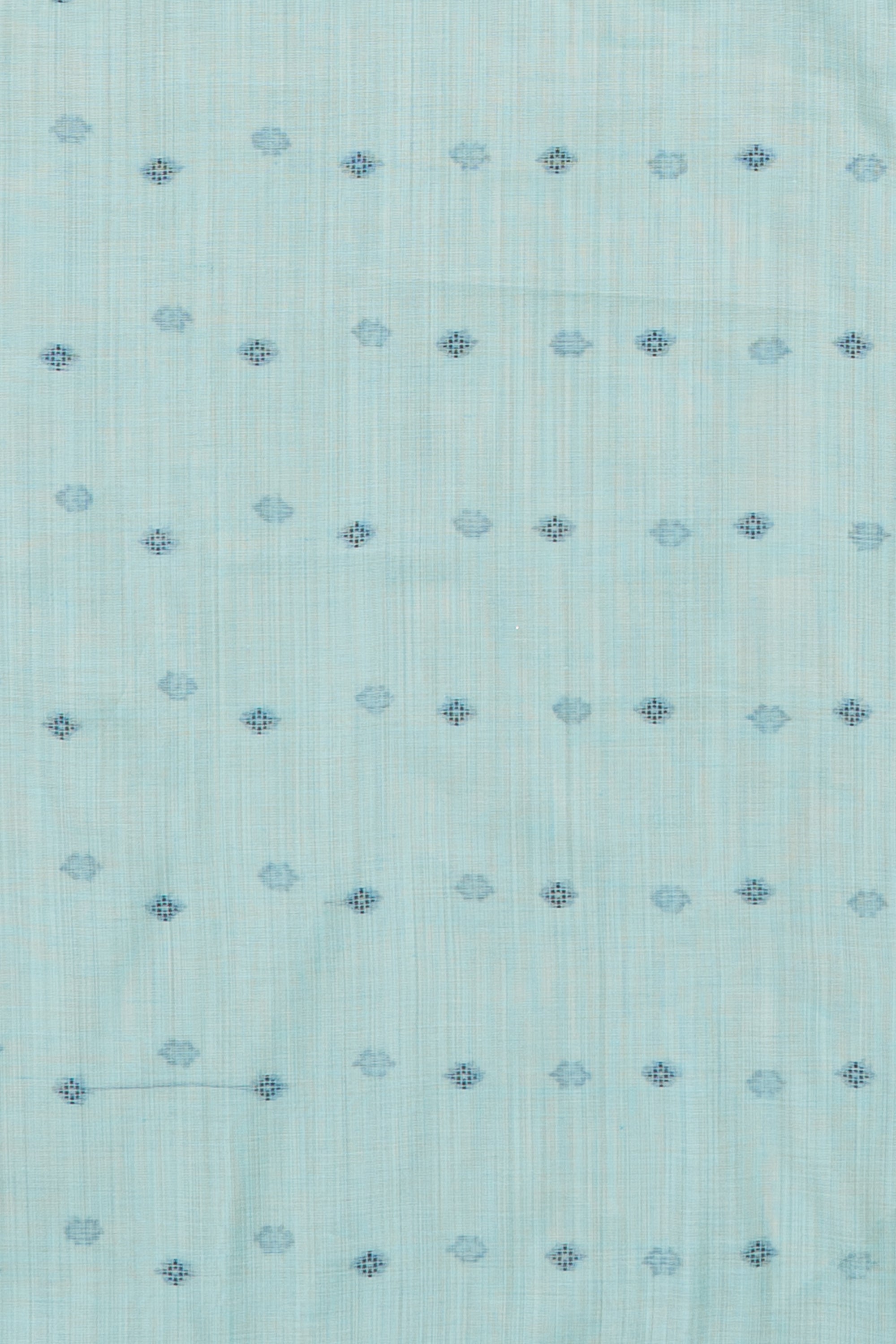 Pastel Blue Cotton Saree with Geometric Hīraka butti and Pallu