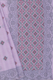 Lavender Cotton Saree with Geometric Hīraka butti and Pallu