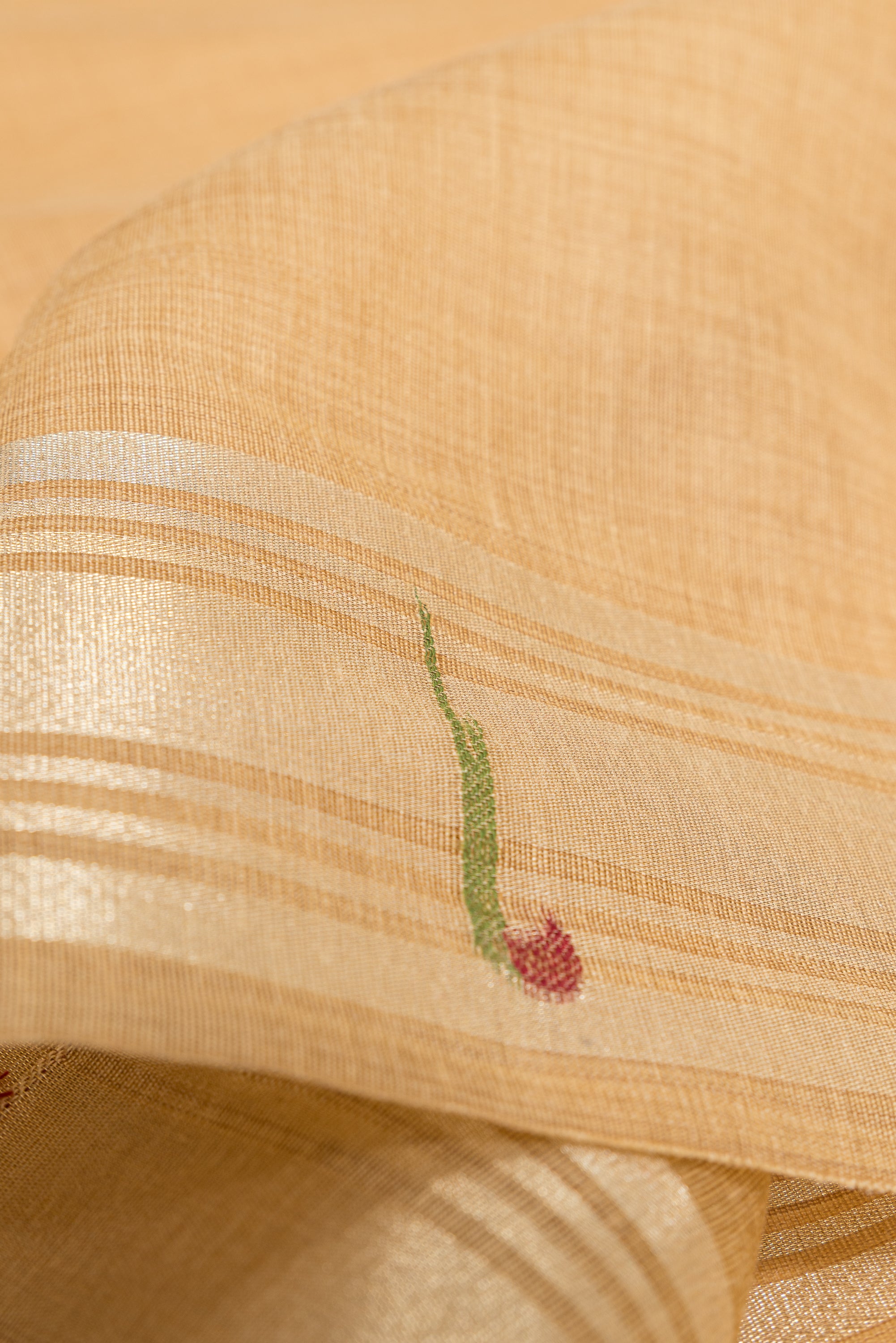 Butter Yellow Jamdhani Cotton Paithani Saree with Adbhuta Mayūra Pallu