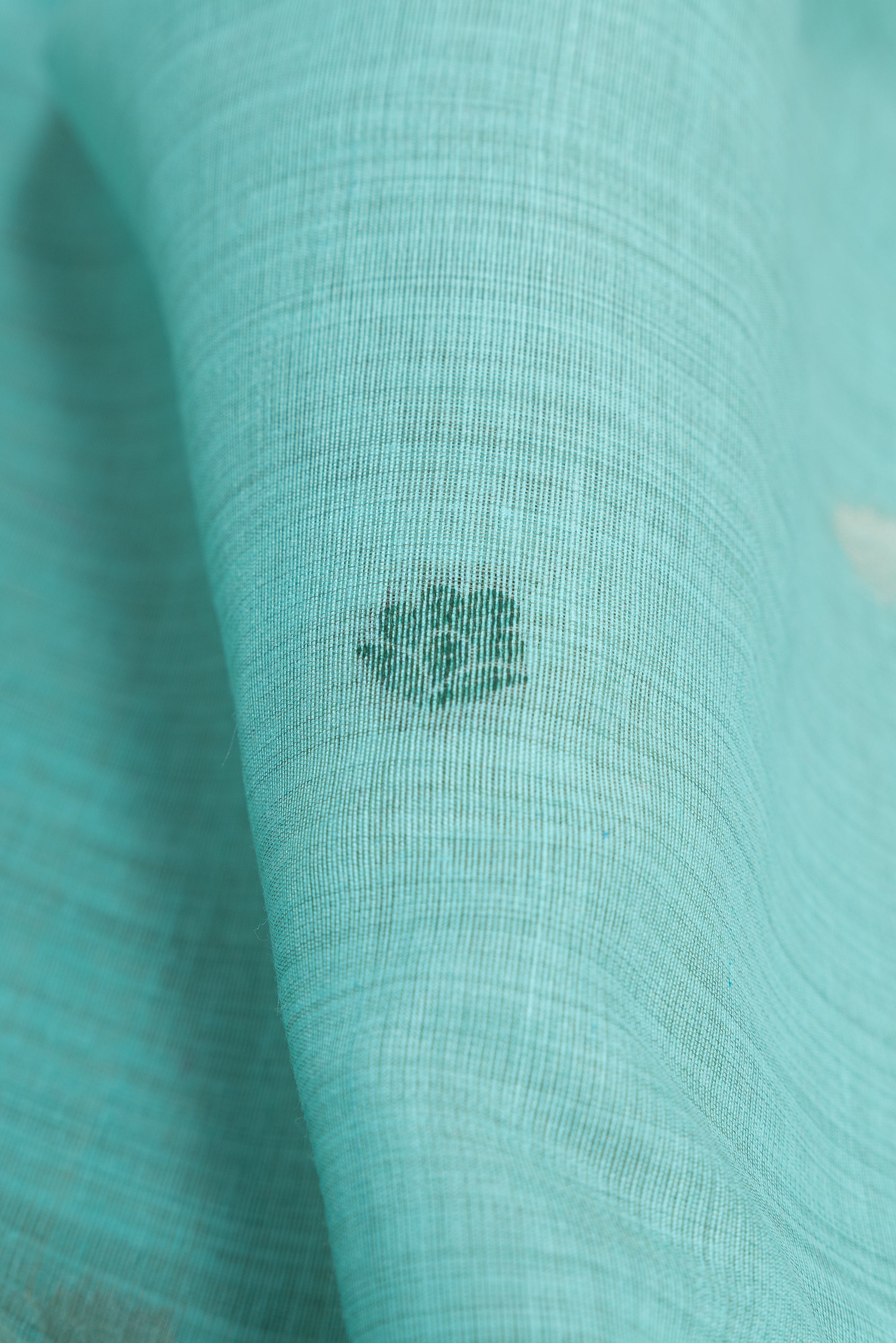 Sea Green Cotton Paithani Saree with Mṛgataru-Padmāvalī Pallu and contrast Forest Munya border