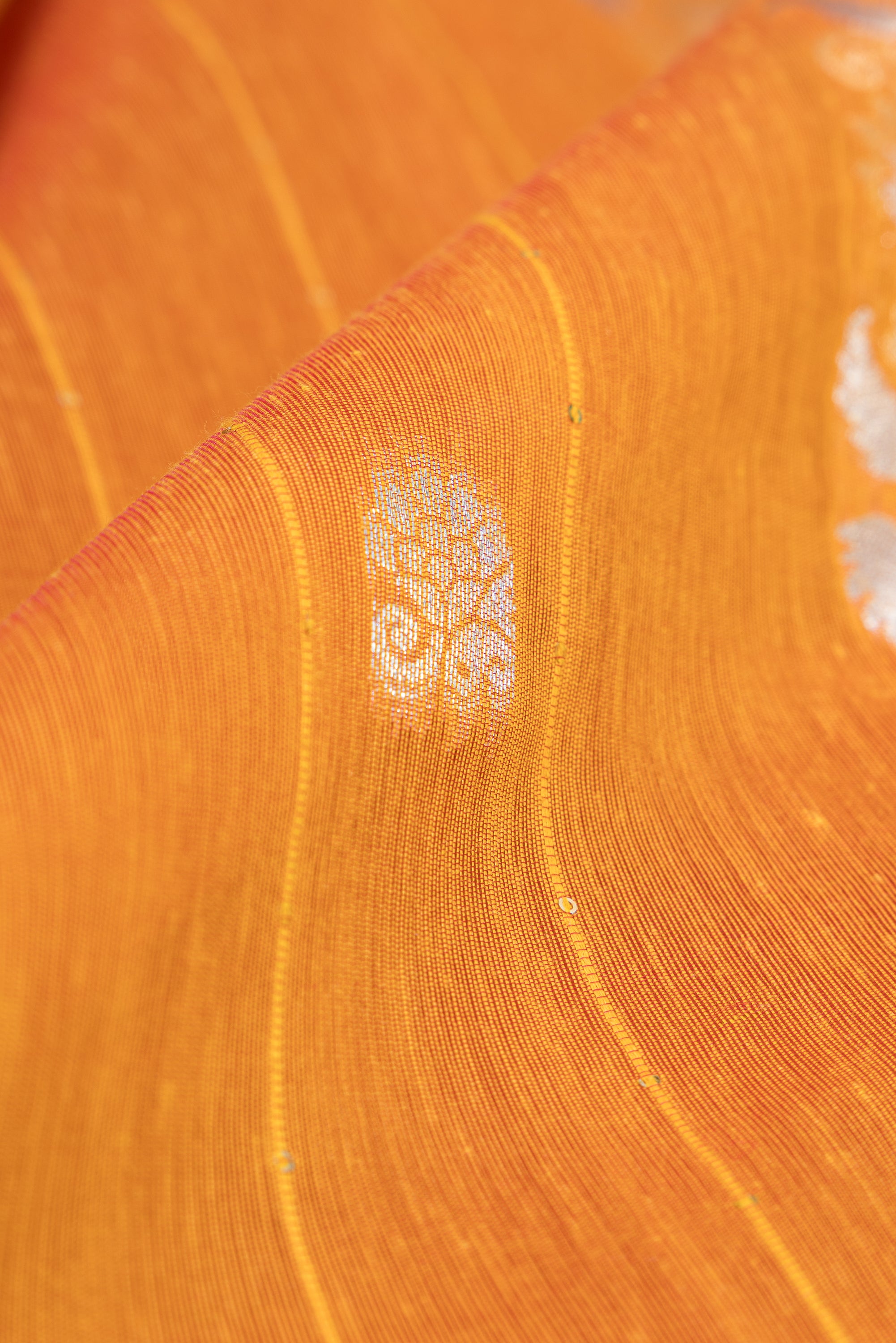 Haldi Yellow Jamdhani Cotton Paithani Saree with Resham stripes, Zari butti and Sequins work