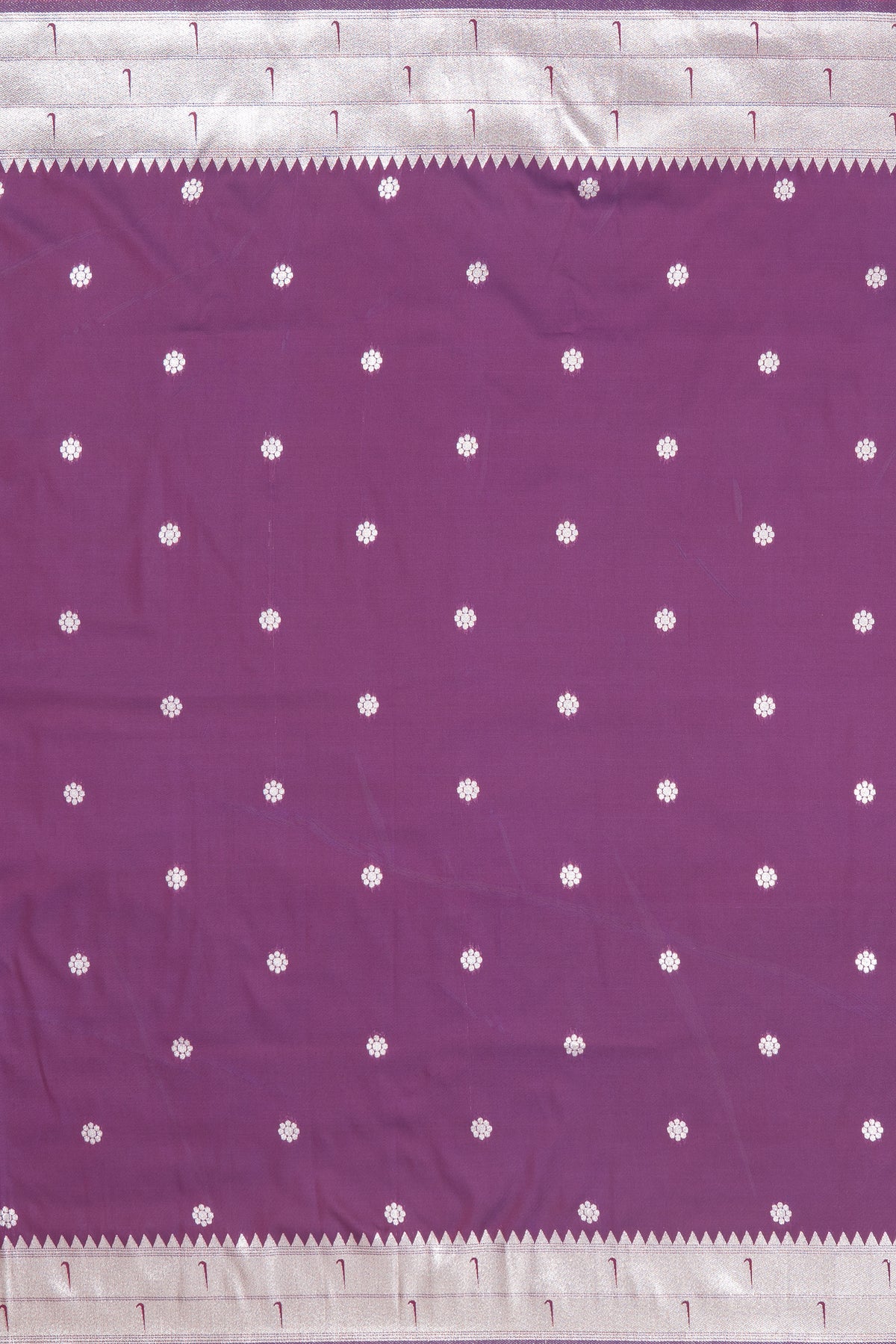 Purple Apurva Silk Paithani Saree with Triple Muniya border and Lotus Pallu