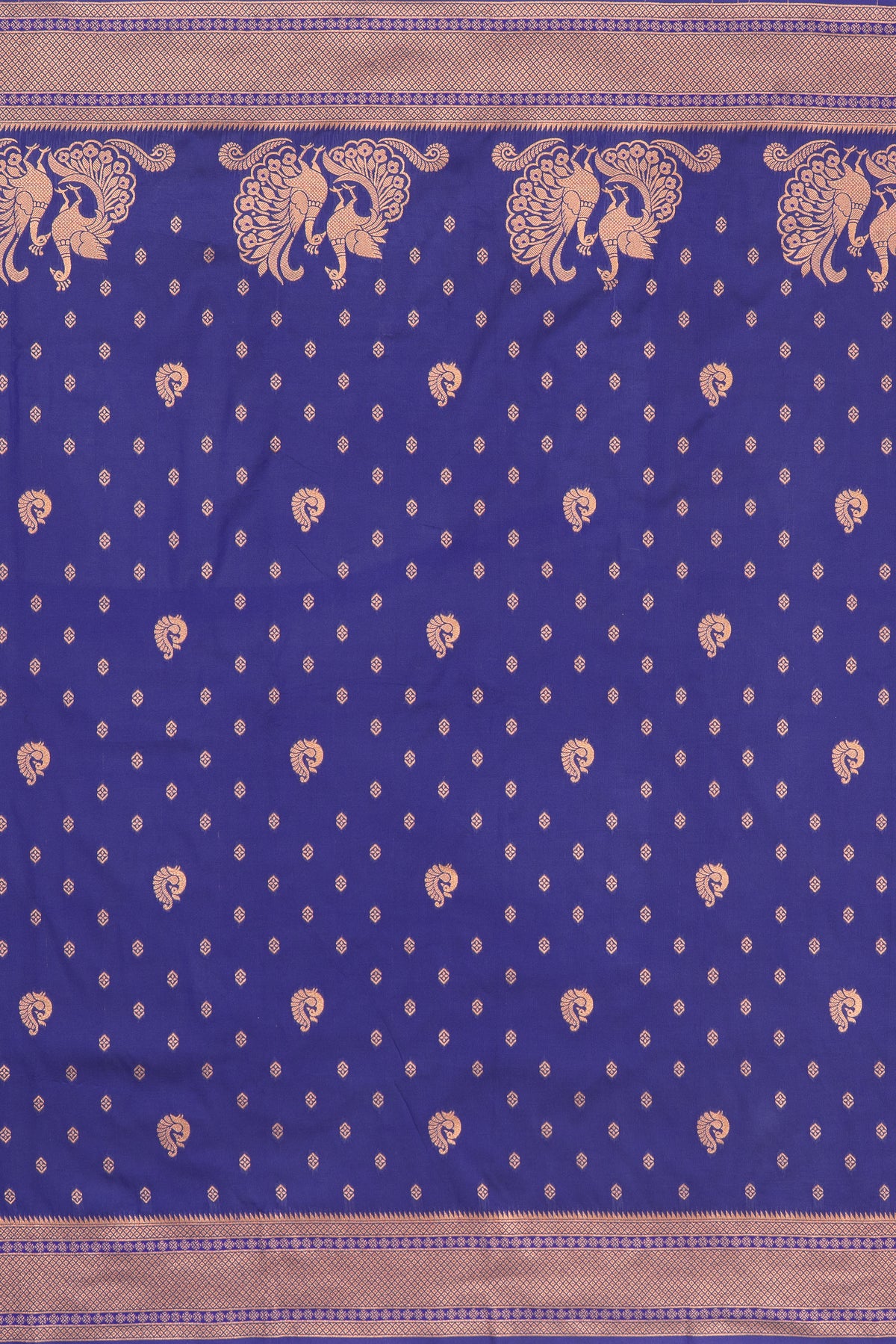 Royal Purple Apurva Silk Paithani Saree with Meena butti, gold zari and Ṣaṭmayūrapallu