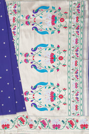 Purple Apurva Silk Paithani Saree with Star Meena butti, and Rajhans Pallu