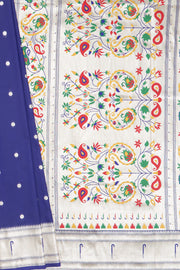 Royal Purple Apurva Silk Paithani Saree with Sitaara butti, Muniya border and Resham threadwork Floral Pallu