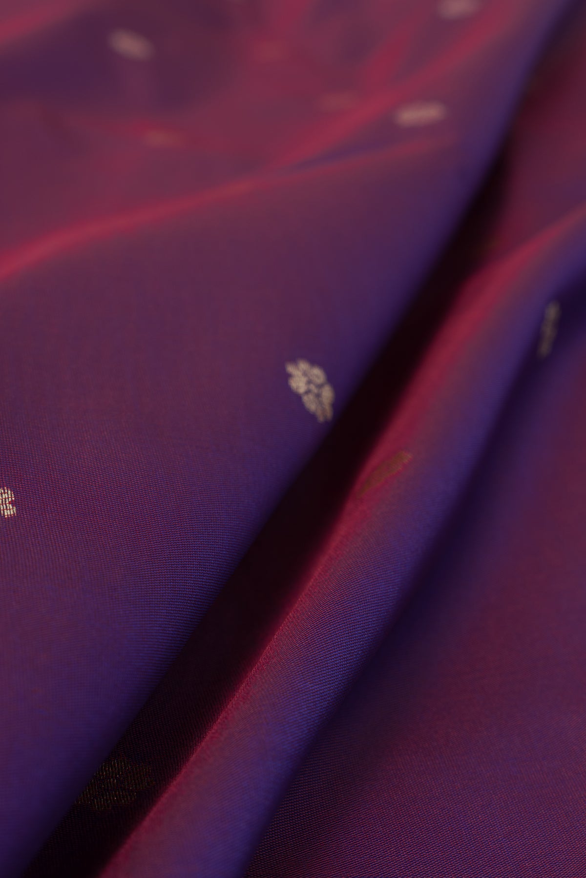 Plum Purple Apurva Silk Paithani Saree with Sitaara butti, Muniya border and Resham threadwork Floral Pallu