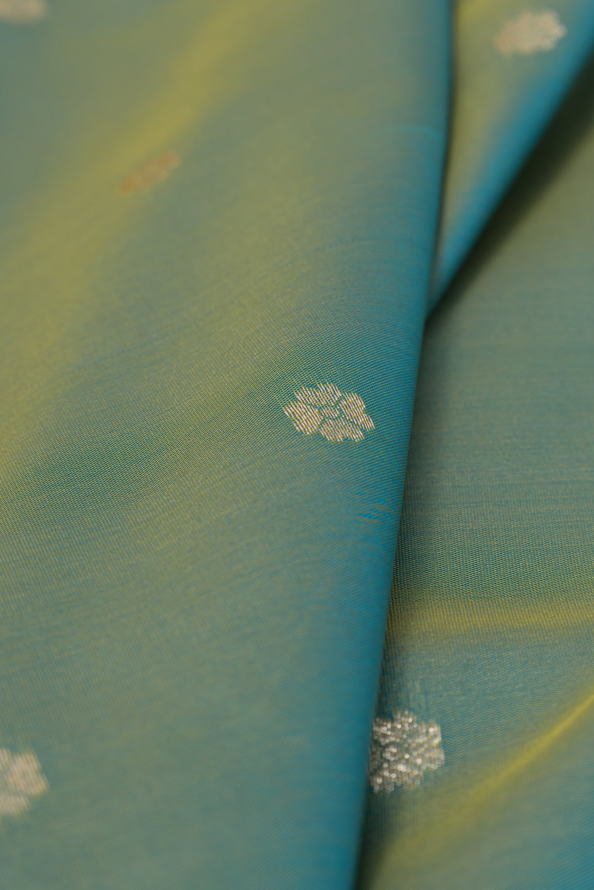 Pastel Green Apurva Silk Paithani Saree with Sitaara butti, Muniya border and Resham threadwork Floral Pallu