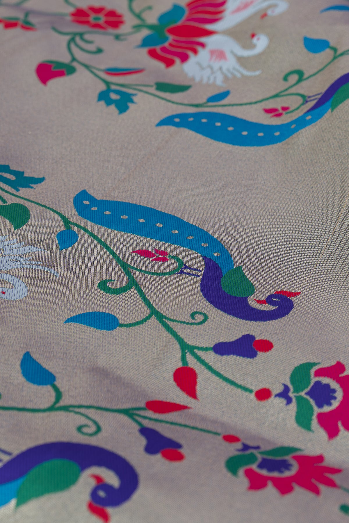 Morpankhi Blue Apurva Silk Paithani Saree with Star Meena butti, and Rajhans Pallu