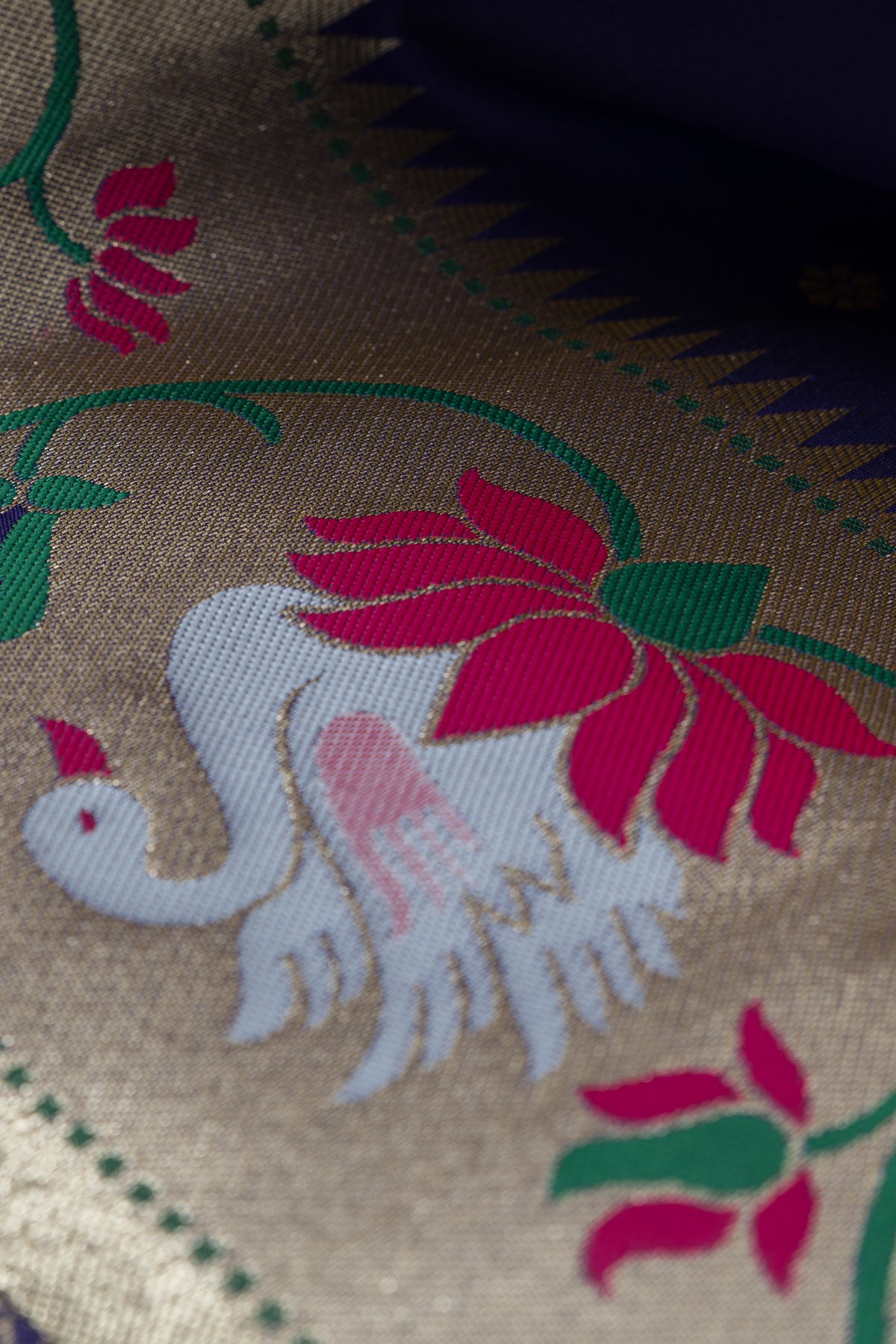 Purple Apurva Silk Paithani Saree with Star Meena butti, and Rajhans Pallu