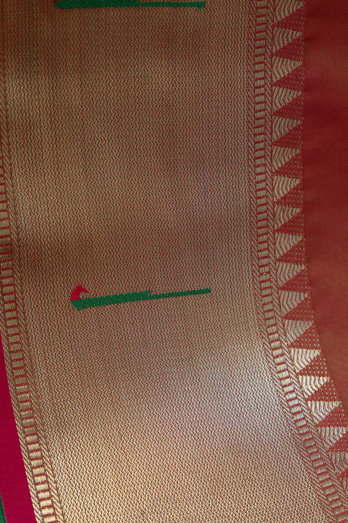 Dhoop Chaon Rust Katan Silk Paithani Saree with Rose Meena butti, Munya border and Brocade blouse