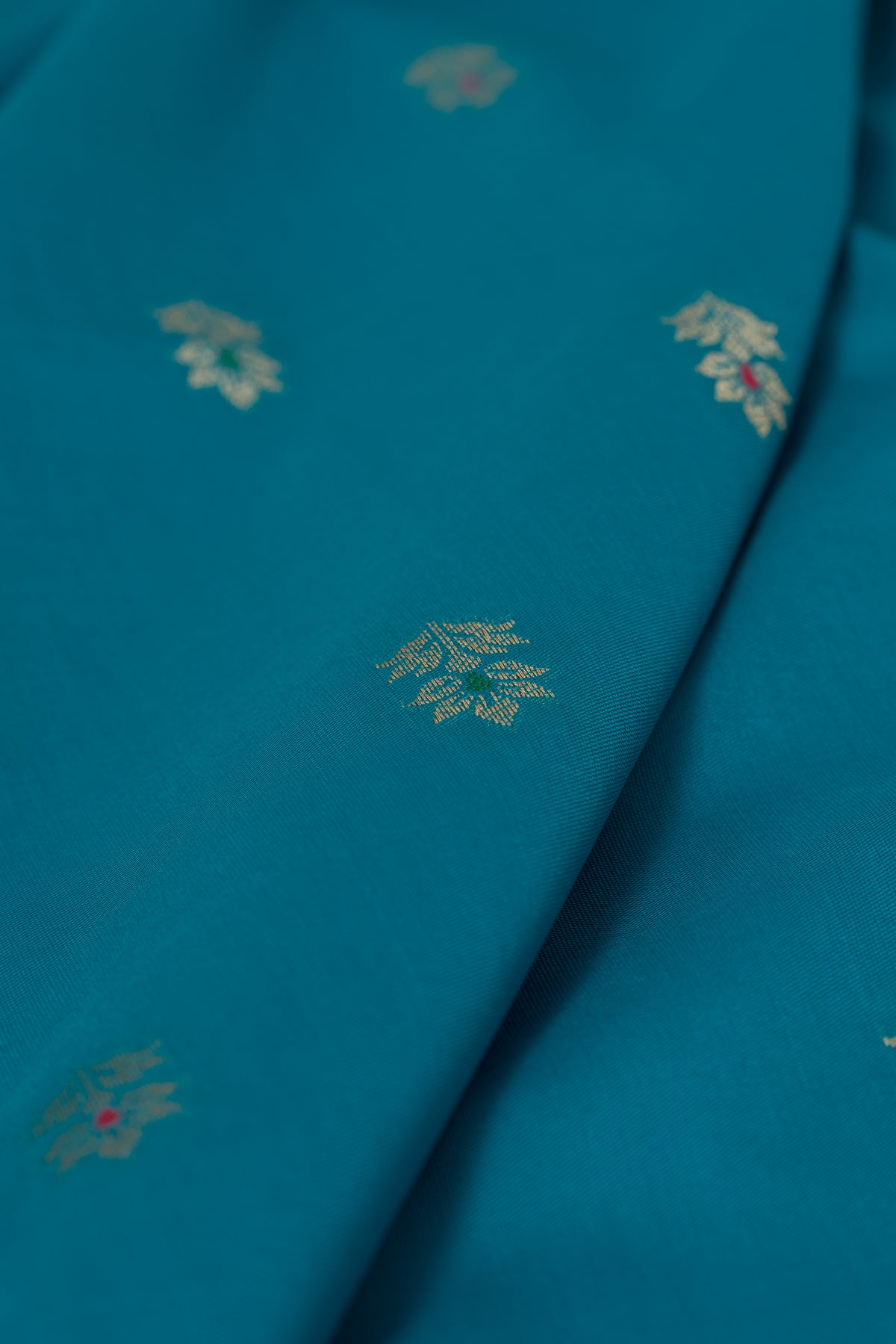 Morpankhi Blue Katan Silk Paithani Saree with Rose Meena butti, Munya border and Brocade blouse
