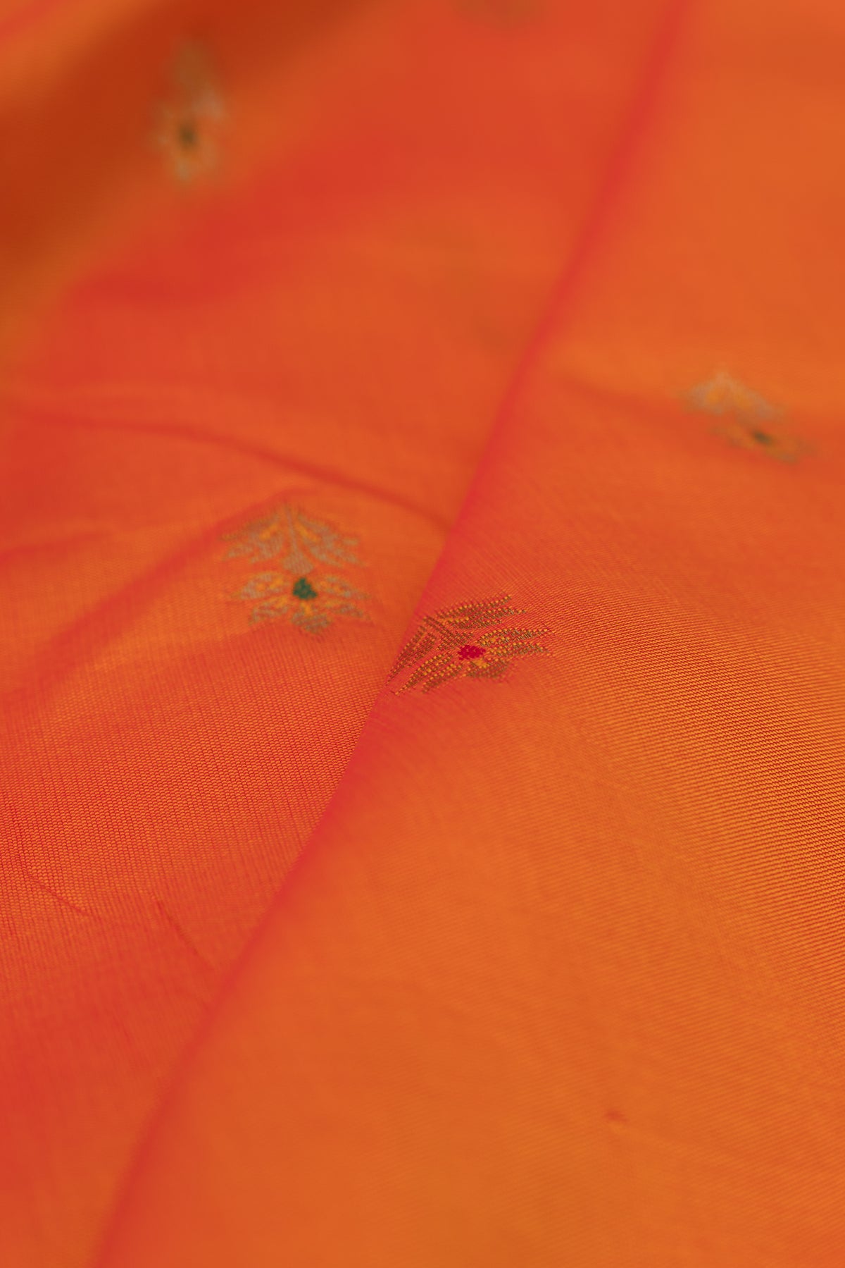 Kesari Orange Katan Silk Paithani Saree with Rose Meena butti, Munya border and Brocade blouse