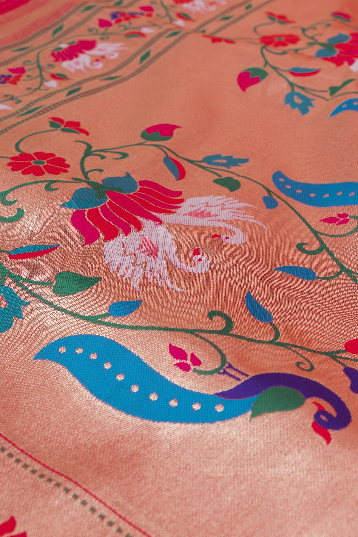 Rani Pink Apurva Silk Paithani Saree with Star Meena butti, and Rajhans Pallu