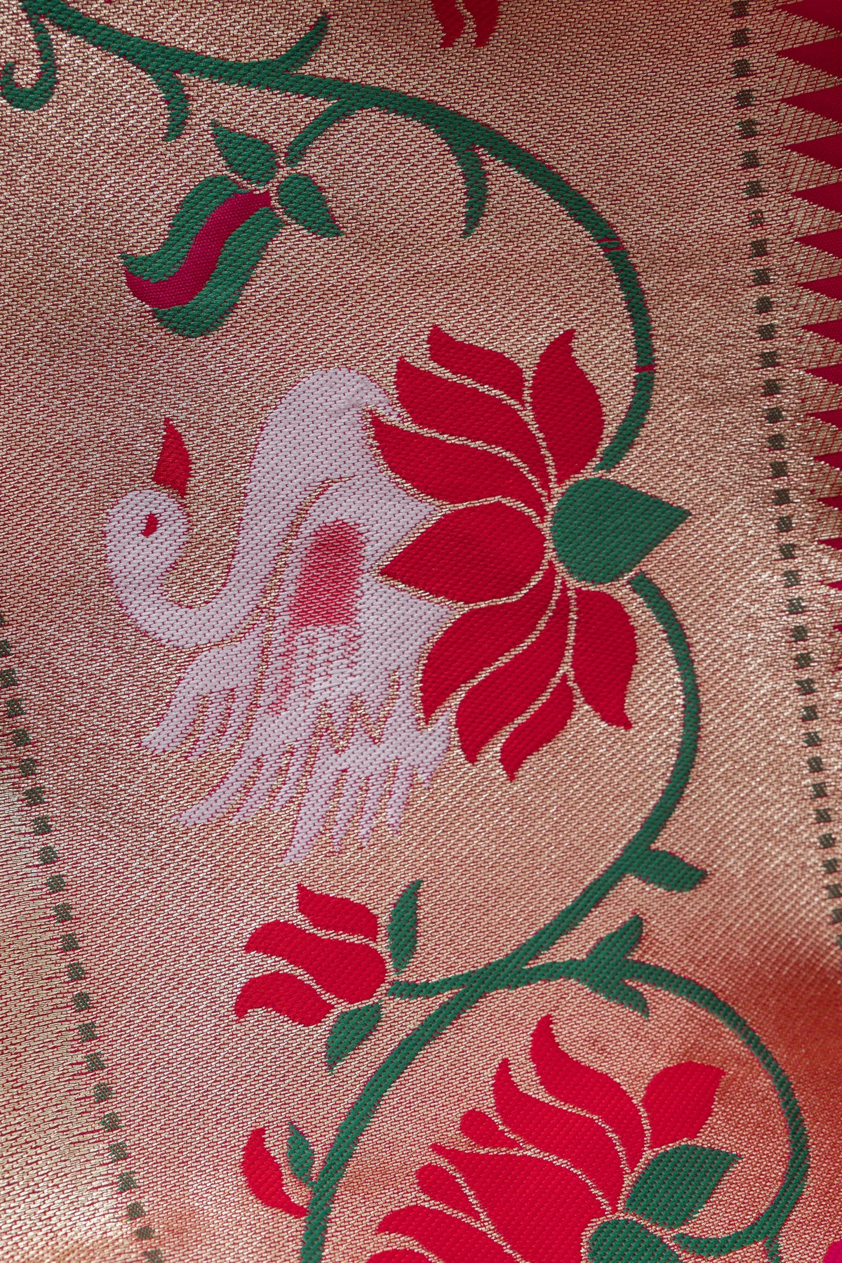 Rani Pink Apurva Silk Paithani Saree with Star Meena butti, and Rajhans Pallu