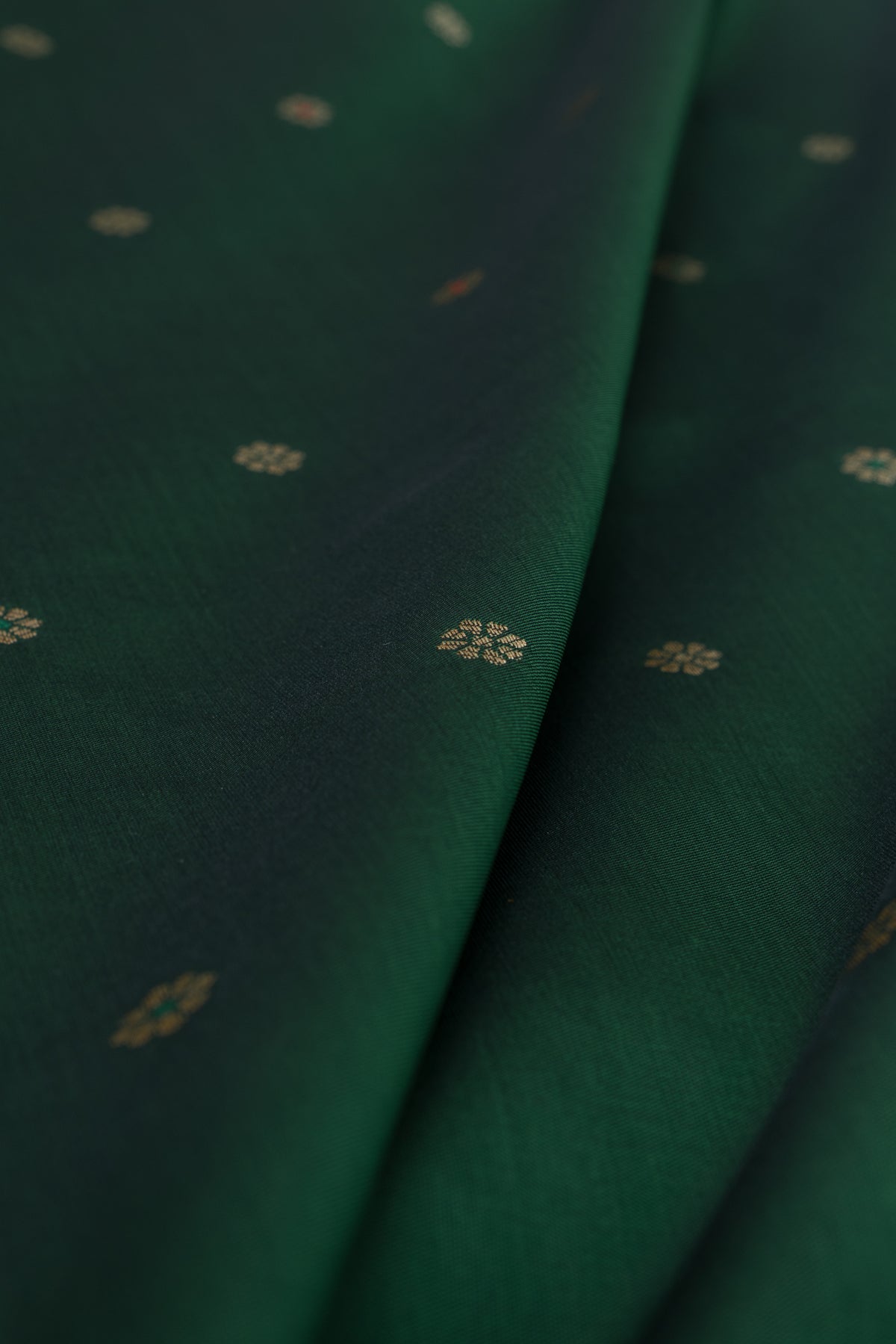 Bottle Green Apurva Silk Paithani Saree with Star Meena butti, and Rajhans Pallu