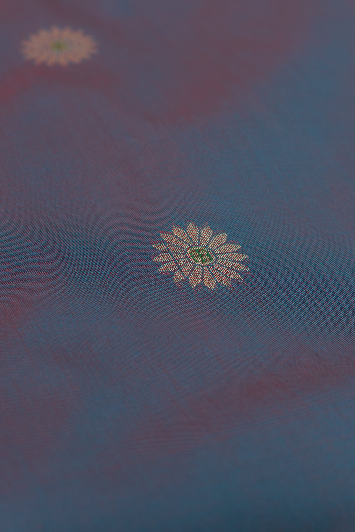 Dhoop Chaon Morpankhi Blue Katan Silk Paithani Saree with Meena butti, Muniya border and Dvi-Mayūra Vrikṣa