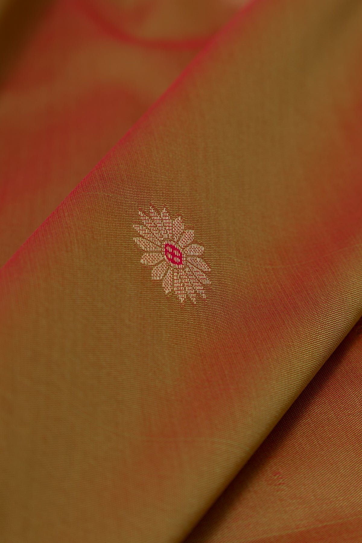 Mehndi Gold Katan Silk Paithani Saree with Meena butti, Muniya border and Dvi-Mayūra Vrikṣa