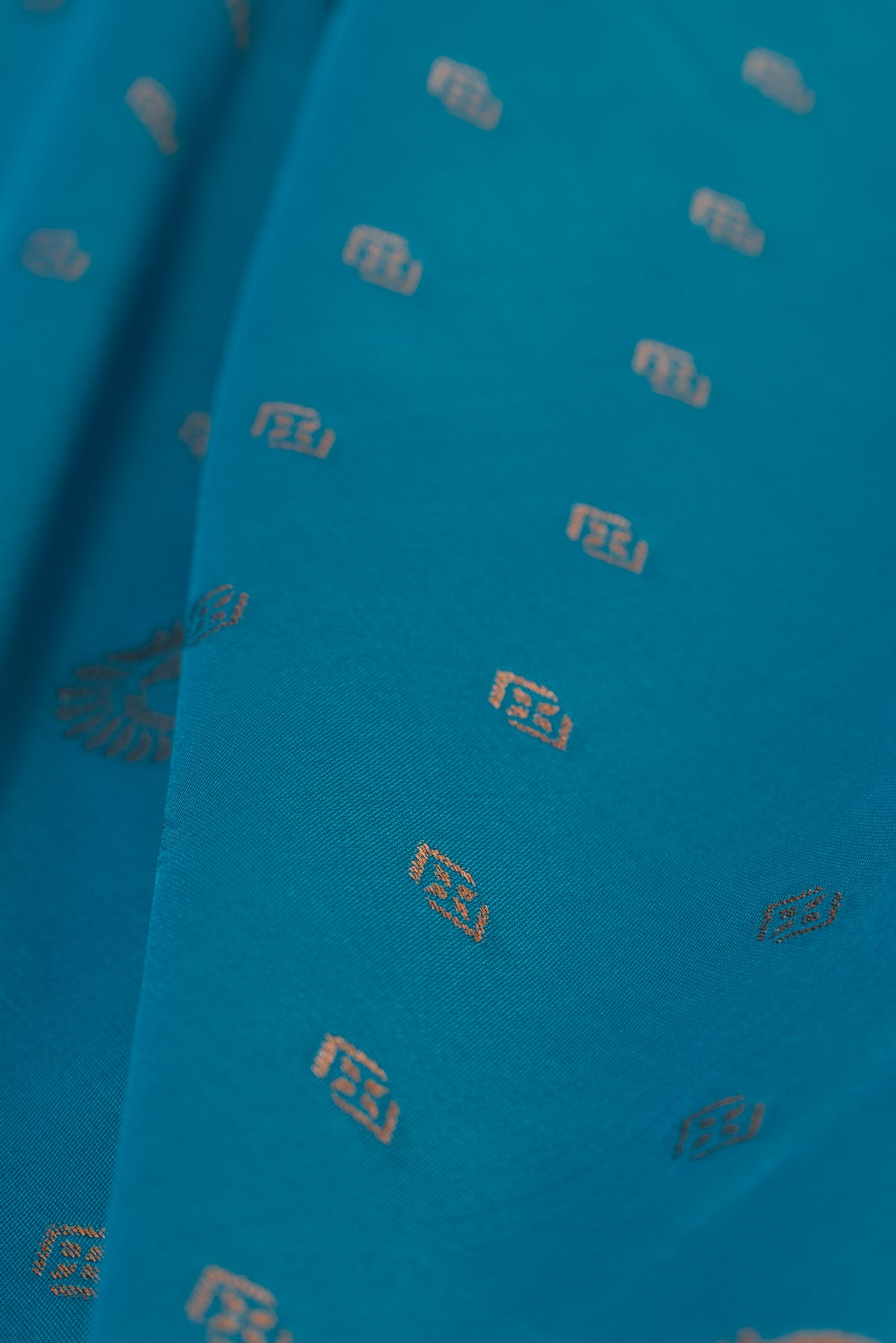 Ferozi Blue Apurva Silk Paithani Saree with Meena butti, gold zari and Ṣaṭmayūrapallu
