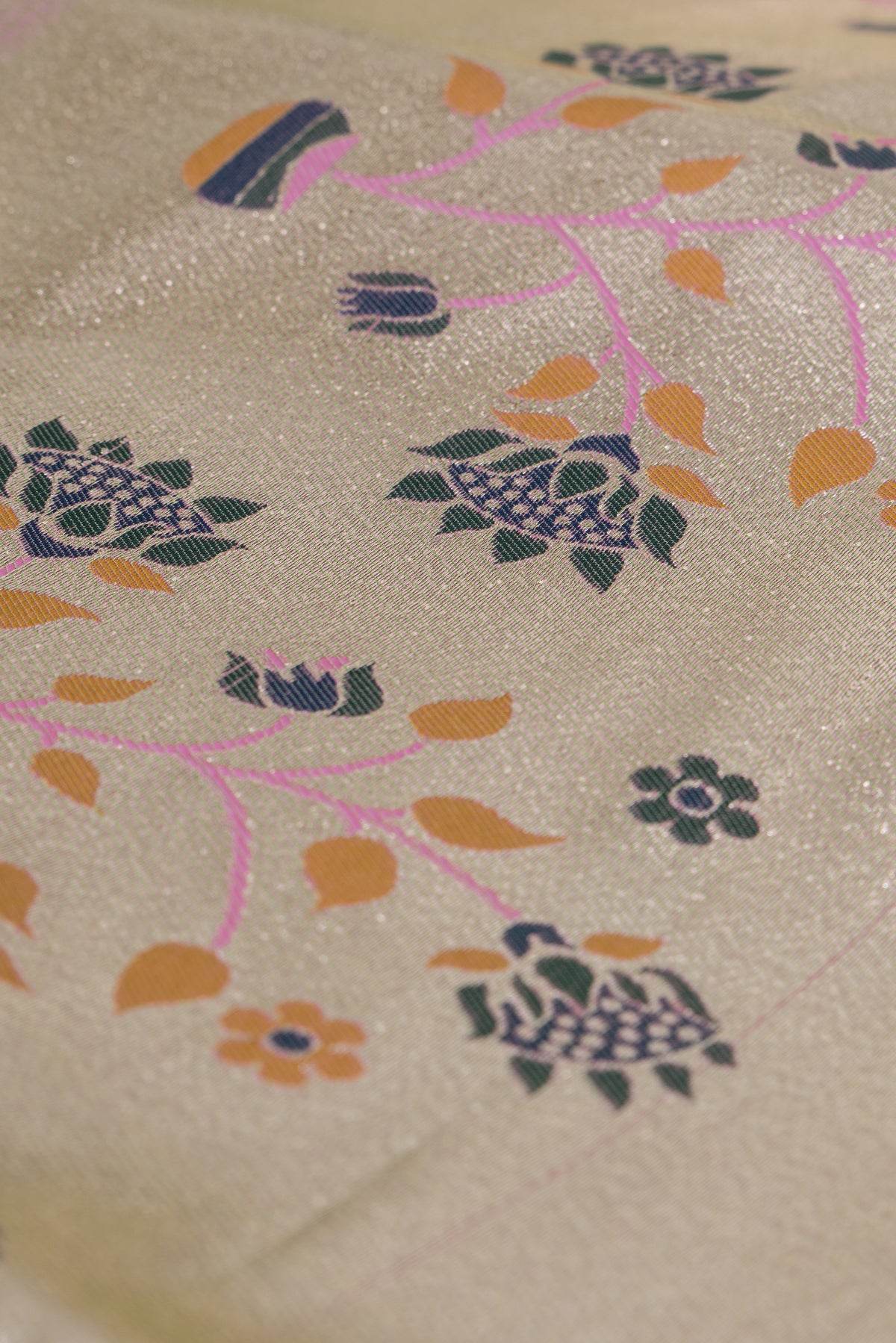 Pastel Pink Apurva Silk Paithani Saree with Triple Muniya border and Lotus Pallu