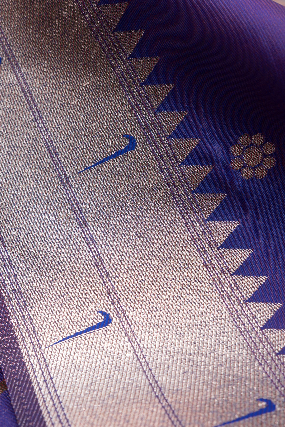 Royal Purple Apurva Silk Paithani Saree with Triple Muniya border and Lotus Pallu