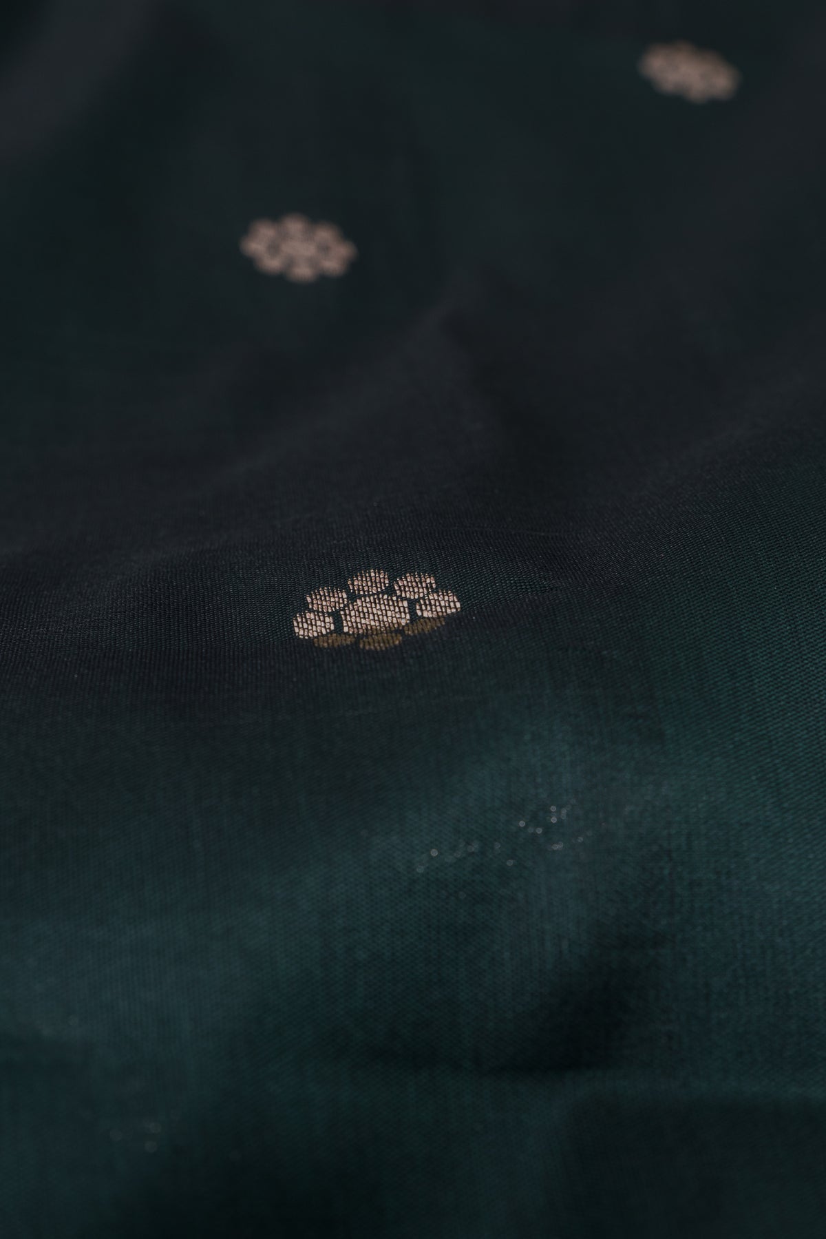 Bottle Green Apurva Silk Paithani Saree with Triple Muniya border and Lotus Pallu