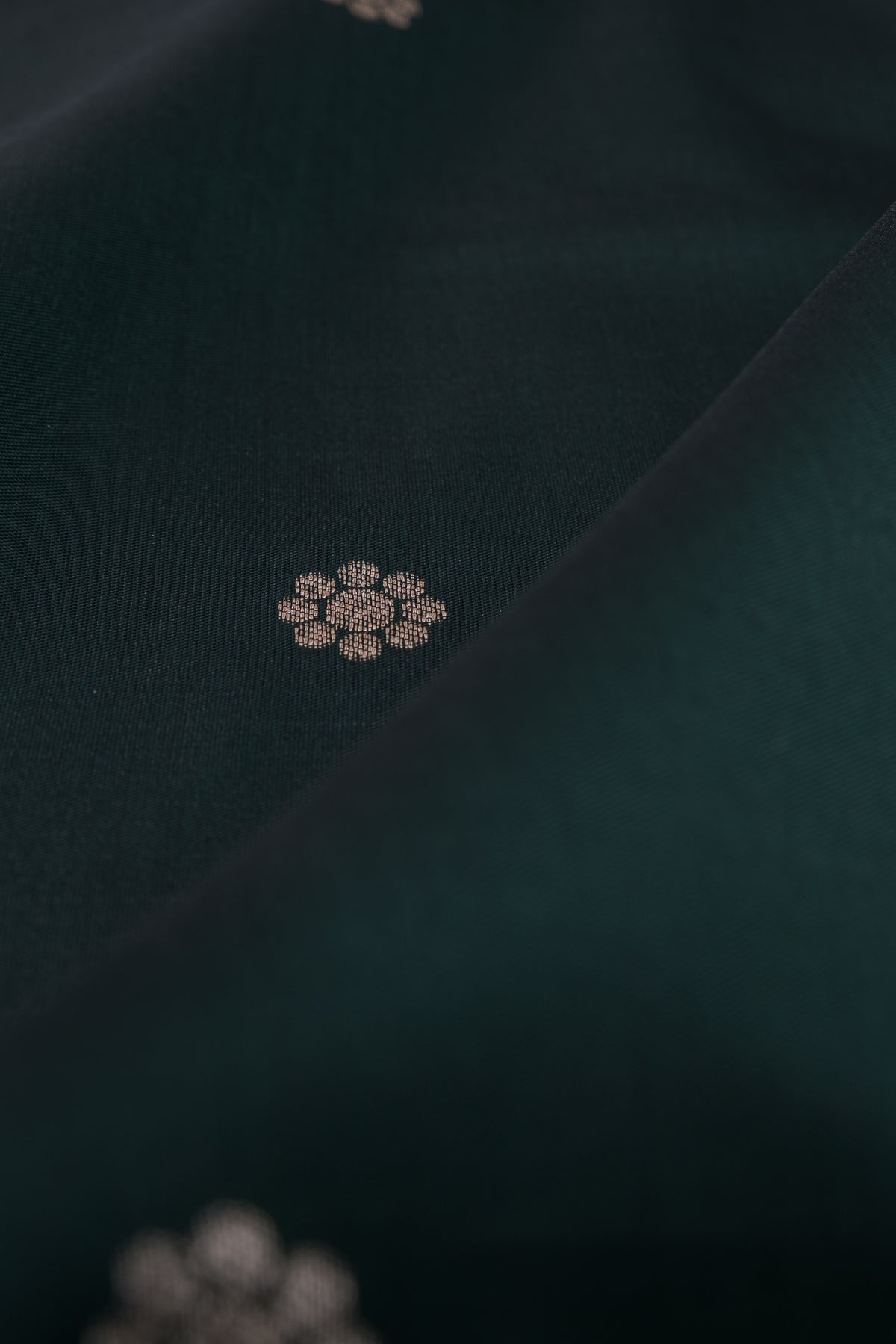 Bottle Green Apurva Silk Paithani Saree with Triple Muniya border and Lotus Pallu