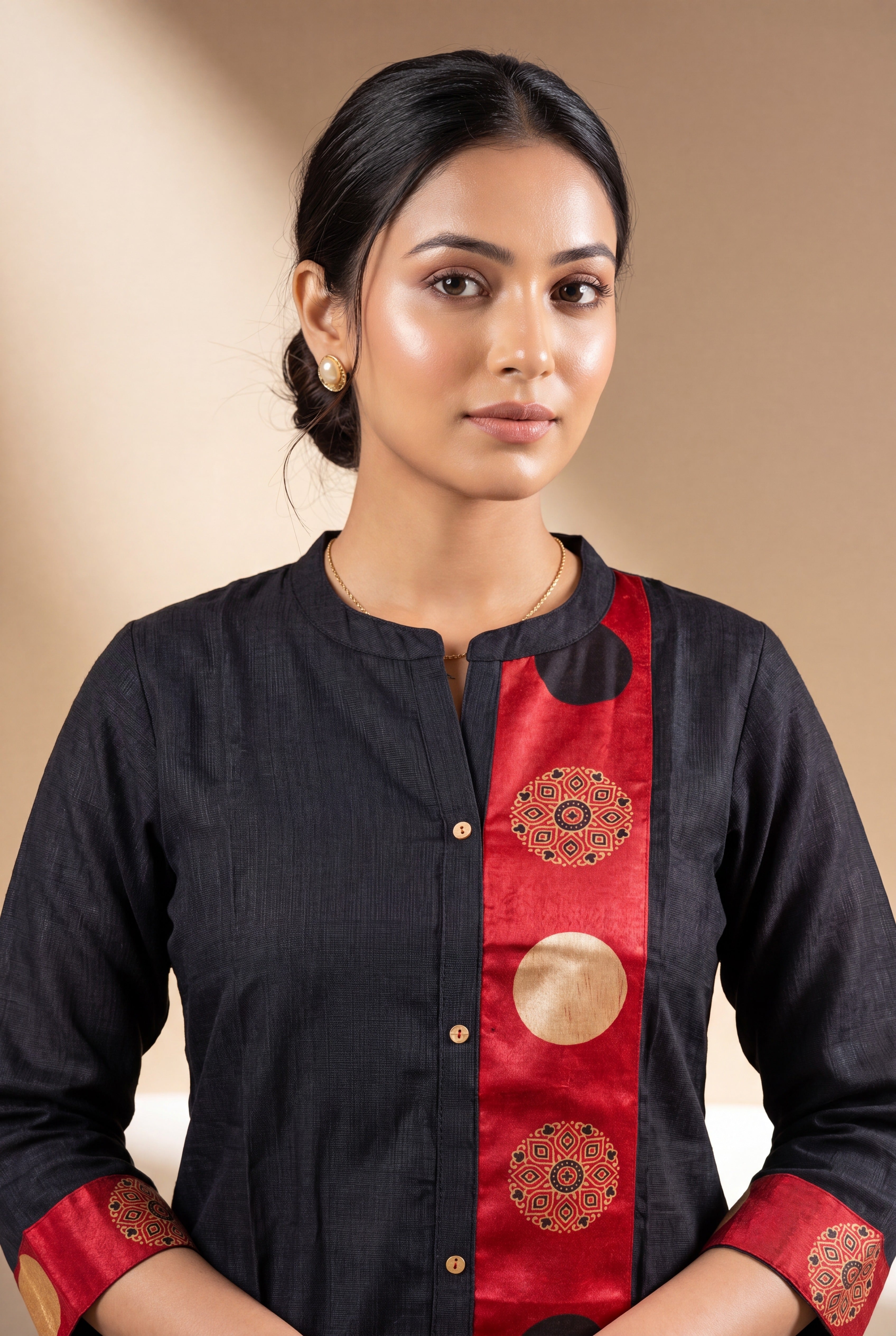 Black Mayanka Kurti with Mandala Motifs