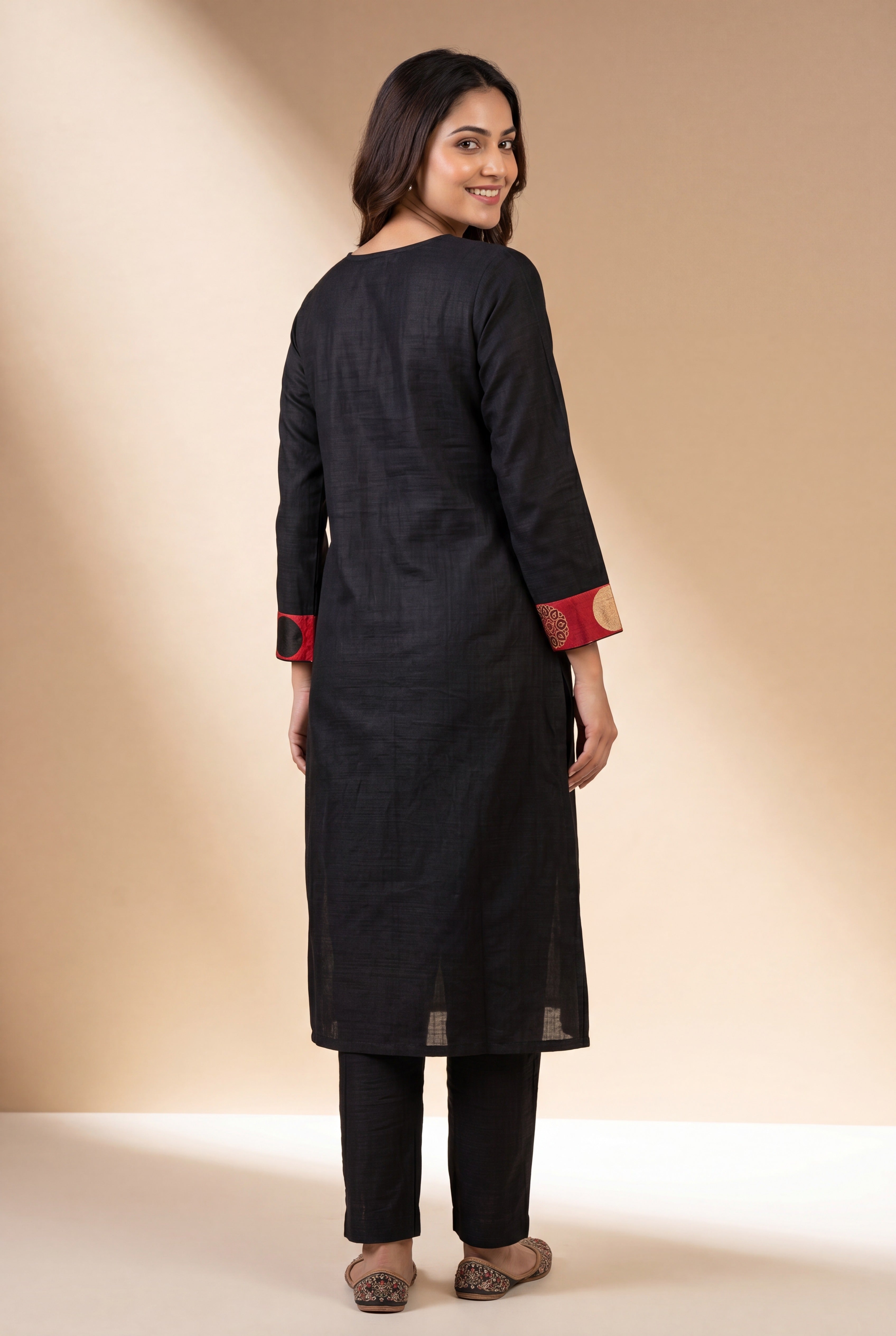 Black Mayanka Kurti with Mandala Motifs
