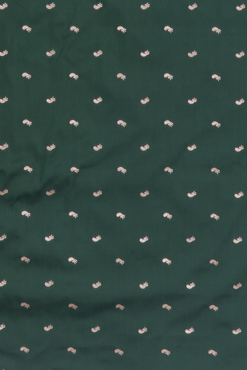 Bottle Green Apurva Silk Paithani Saree with Chatai Border and Gold Zari Chaturdasha Mayura Pallu