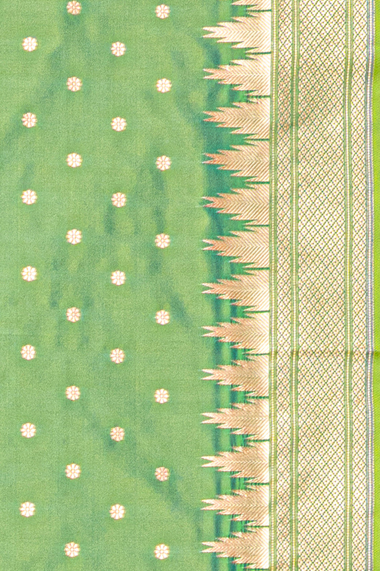 Green Katan Silk Paithani Saree with Irkal border